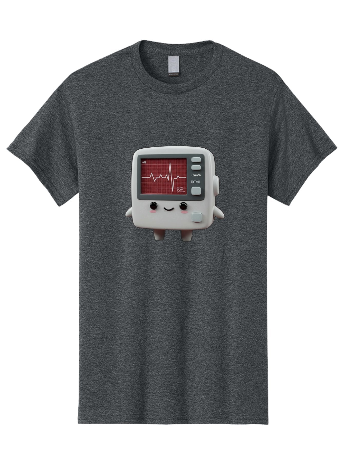 Electrocardiogram-Device Men'S Graphic Tee, 100% Cotton, Comfortable Casual Summer Wear, Machine Washable, Ecg Monitor, Heart Rate Graph, Medical Device, Cute Design, Cartoon Style, Ecg Reading, Cardiac Rhythm, Medical Technology Baa643 15