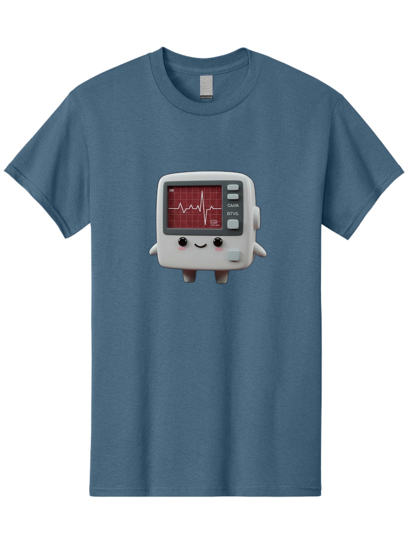 Electrocardiogram-Device Men'S Graphic Tee, 100% Cotton, Comfortable Casual Summer Wear, Machine Washable, Ecg Monitor, Heart Rate Graph, Medical Device, Cute Design, Cartoon Style, Ecg Reading, Cardiac Rhythm, Medical Technology Baa643