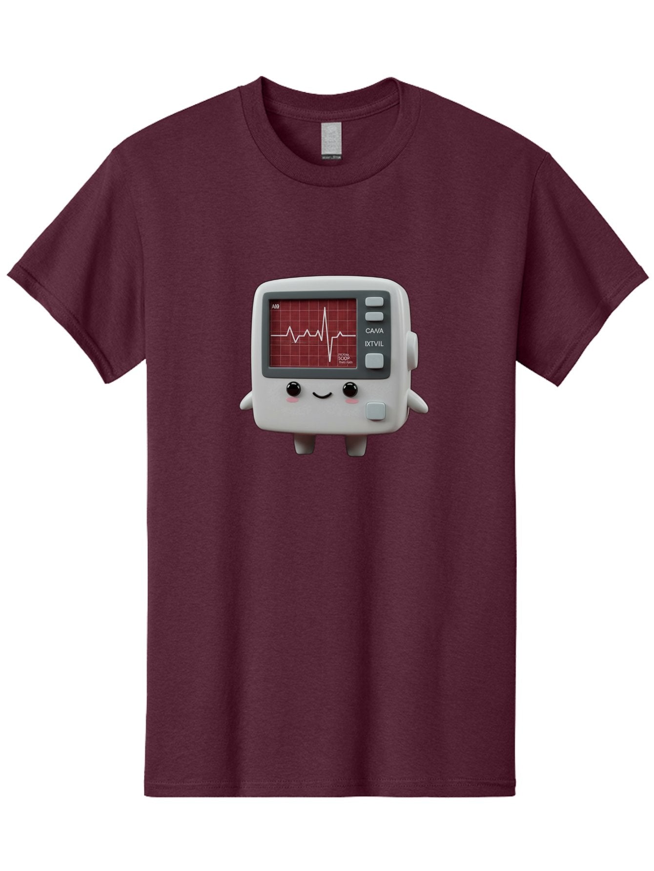 Electrocardiogram-Device Men'S Graphic Tee, 100% Cotton, Comfortable Casual Summer Wear, Machine Washable, Ecg Monitor, Heart Rate Graph, Medical Device, Cute Design, Cartoon Style, Ecg Reading, Cardiac Rhythm, Medical Technology Baa643 12