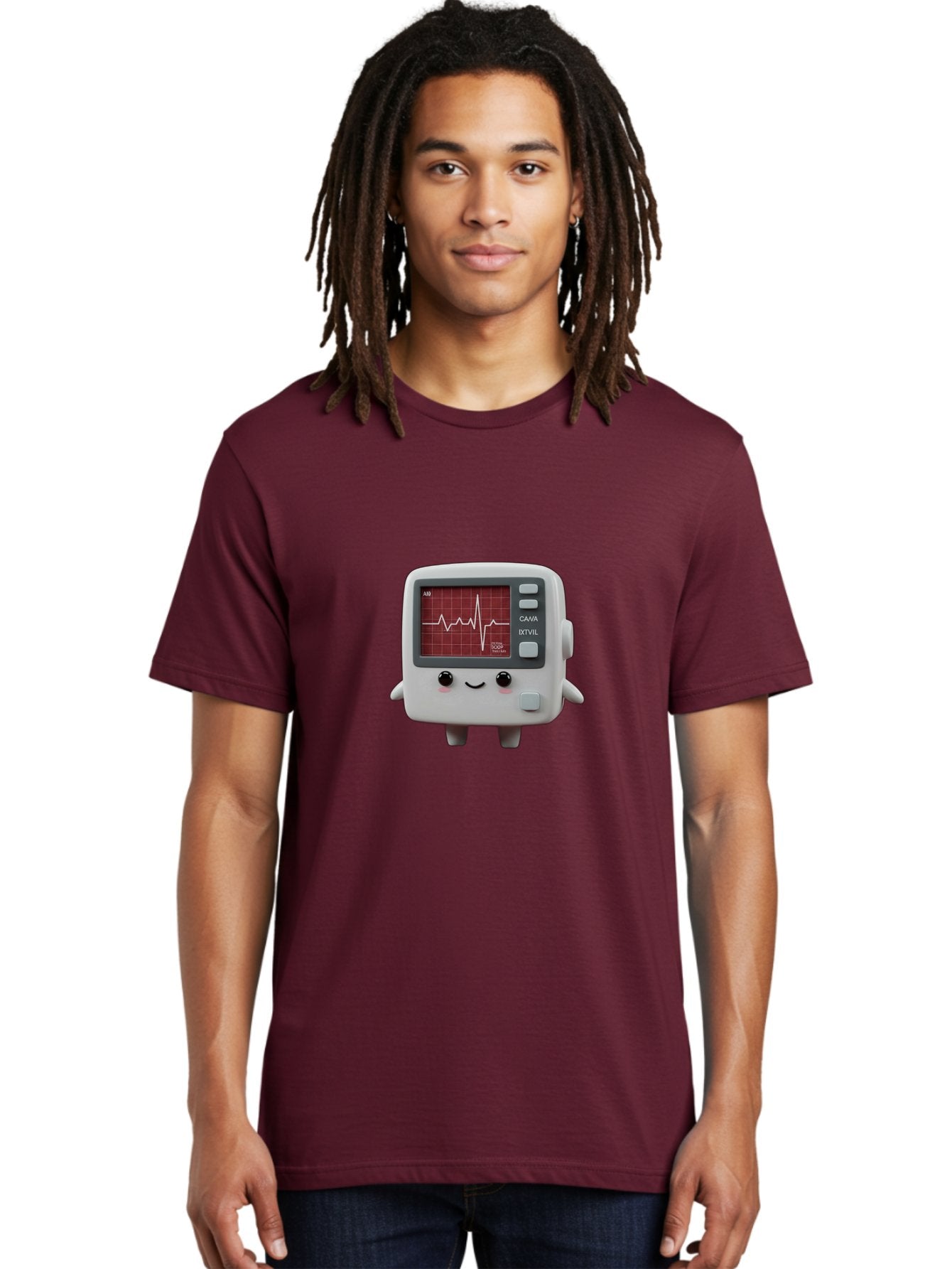 Electrocardiogram-Device Men'S Graphic Tee, 100% Cotton, Comfortable Casual Summer Wear, Machine Washable, Ecg Monitor, Heart Rate Graph, Medical Device, Cute Design, Cartoon Style, Ecg Reading, Cardiac Rhythm, Medical Technology Baa643 28