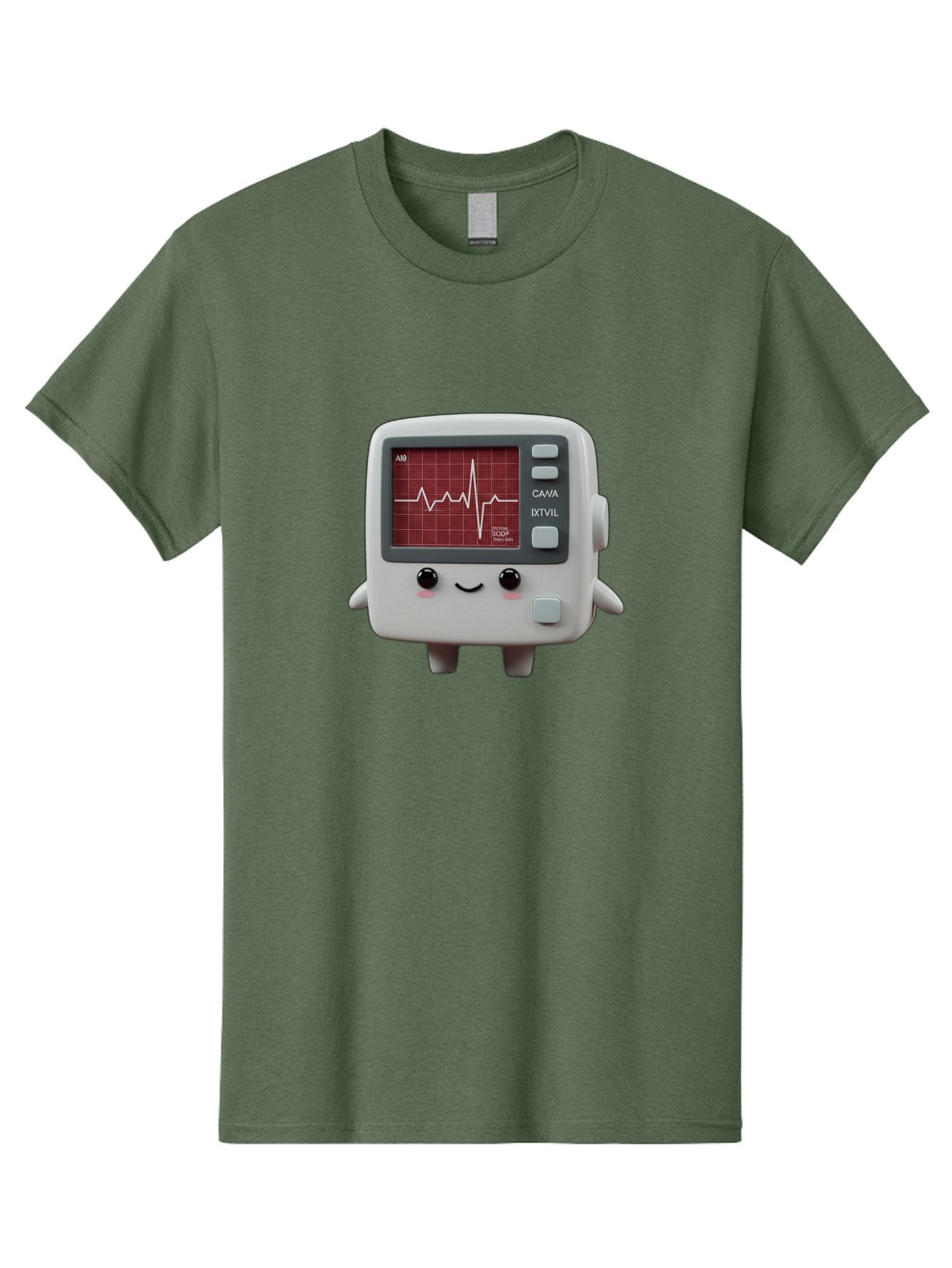 Electrocardiogram-Device Men'S Graphic Tee, 100% Cotton, Comfortable Casual Summer Wear, Machine Washable, Ecg Monitor, Heart Rate Graph, Medical Device, Cute Design, Cartoon Style, Ecg Reading, Cardiac Rhythm, Medical Technology Baa643 8