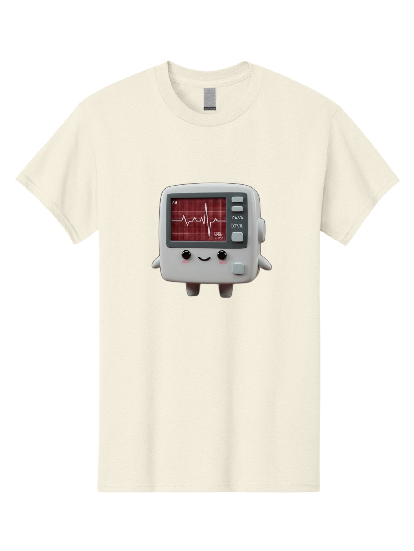 Electrocardiogram-Device Men'S Graphic Tee, 100% Cotton, Comfortable Casual Summer Wear, Machine Washable, Ecg Monitor, Heart Rate Graph, Medical Device, Cute Design, Cartoon Style, Ecg Reading, Cardiac Rhythm, Medical Technology Baa643