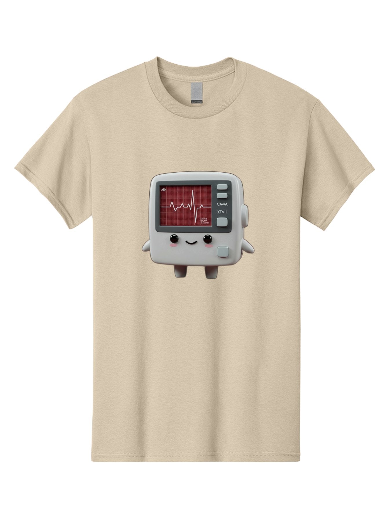 Electrocardiogram-Device Men'S Graphic Tee, 100% Cotton, Comfortable Casual Summer Wear, Machine Washable, Ecg Monitor, Heart Rate Graph, Medical Device, Cute Design, Cartoon Style, Ecg Reading, Cardiac Rhythm, Medical Technology Baa643 9