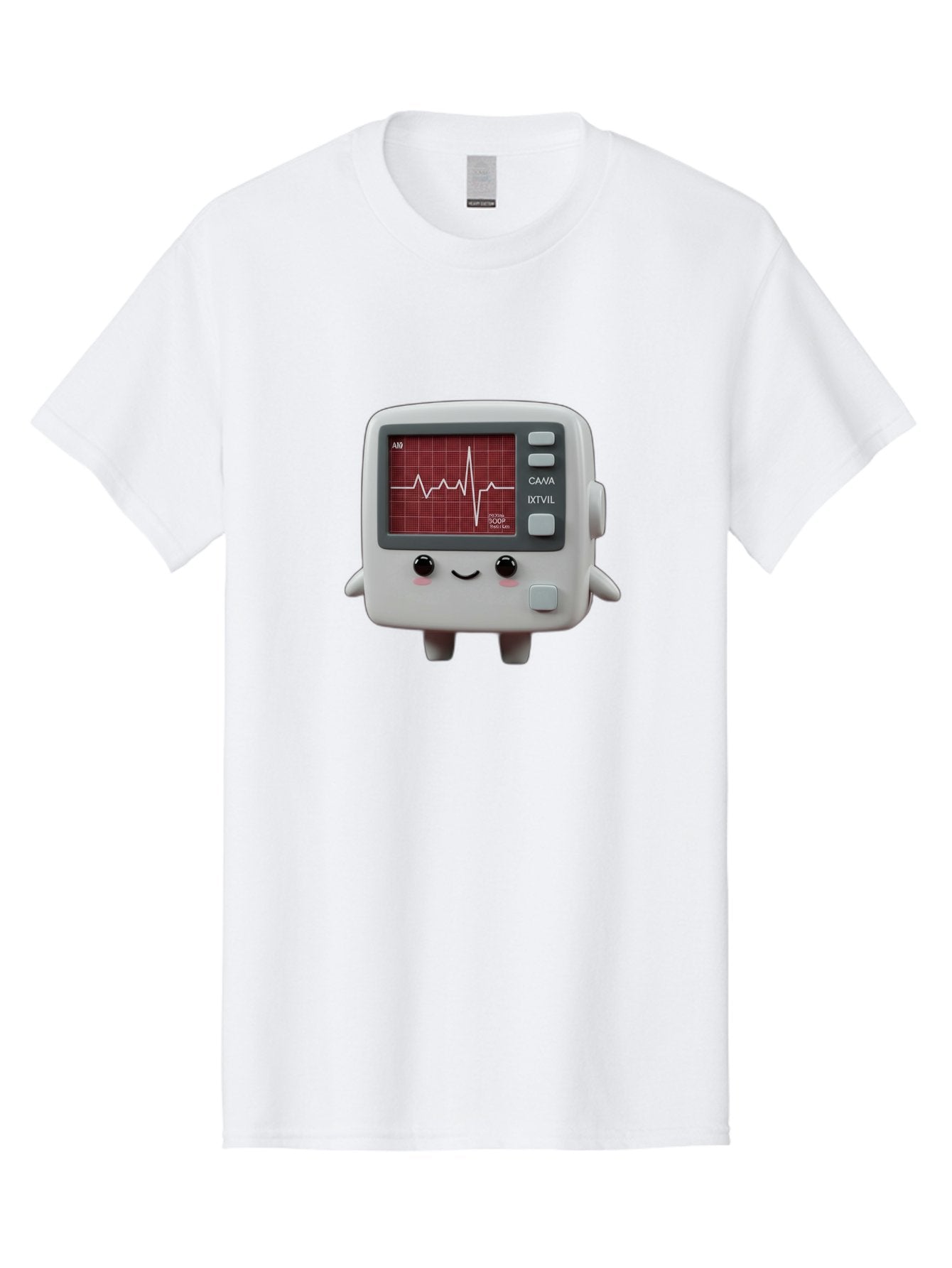 Electrocardiogram-Device Men'S Graphic Tee, 100% Cotton, Comfortable Casual Summer Wear, Machine Washable, Ecg Monitor, Heart Rate Graph, Medical Device, Cute Design, Cartoon Style, Ecg Reading, Cardiac Rhythm, Medical Technology Baa643 11