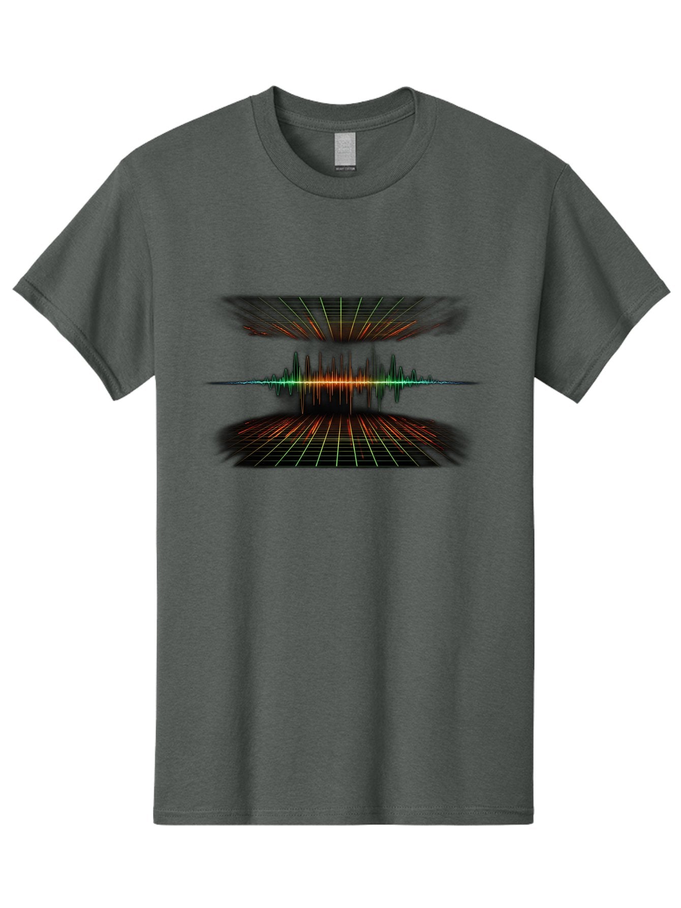 Equalizer Men'S Graphic Tee, 100% Cotton, Comfortable Casual Summer Wear, Machine Washable, Sound Wave Visualization, Audio Signal Processing, Music Production, Waveform Graphic, Grid Pattern, Dynamic Visuals, Symmetrical Design, Baa648 9