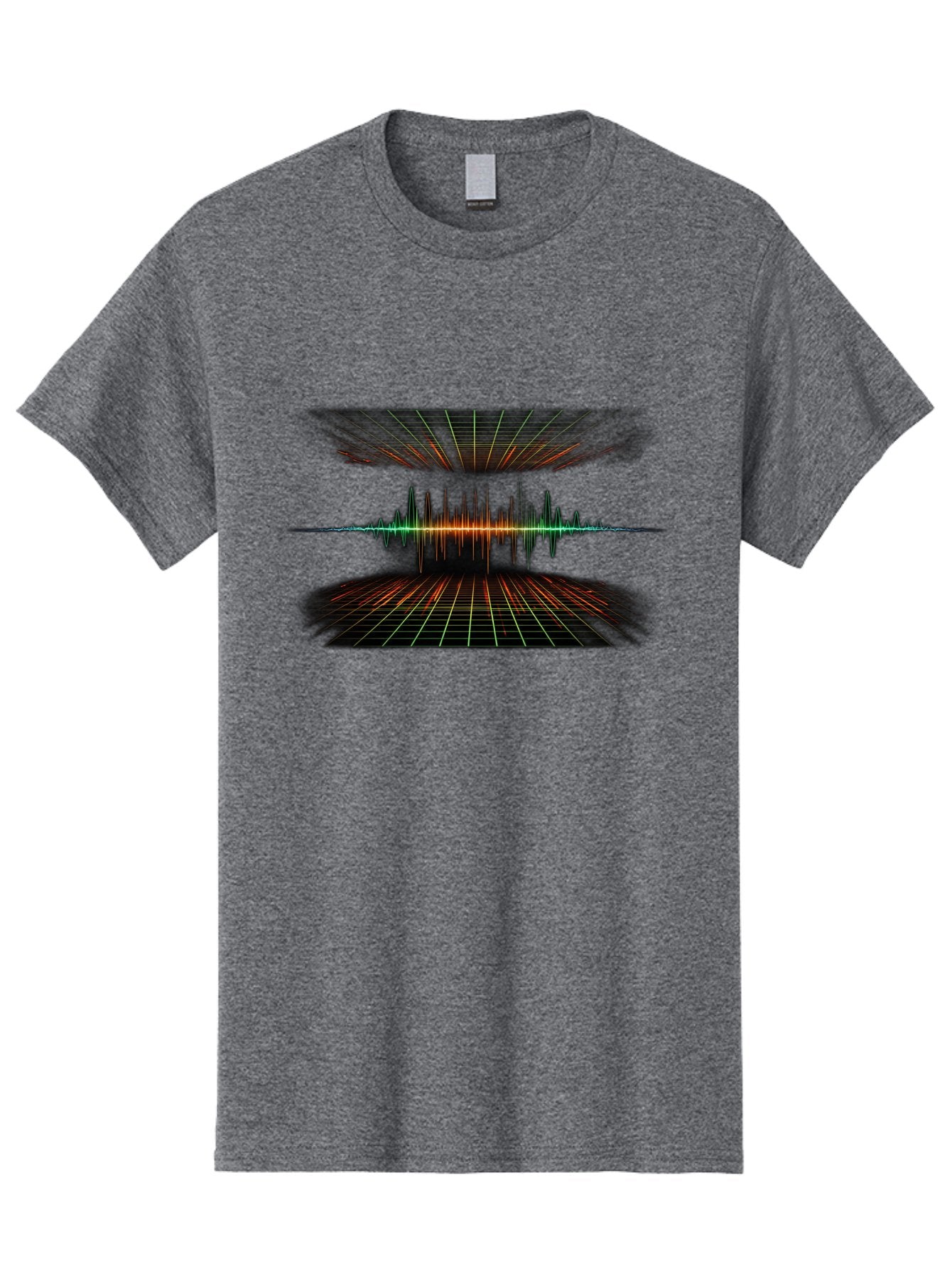 Equalizer Men'S Graphic Tee, 100% Cotton, Comfortable Casual Summer Wear, Machine Washable, Sound Wave Visualization, Audio Signal Processing, Music Production, Waveform Graphic, Grid Pattern, Dynamic Visuals, Symmetrical Design, Baa648