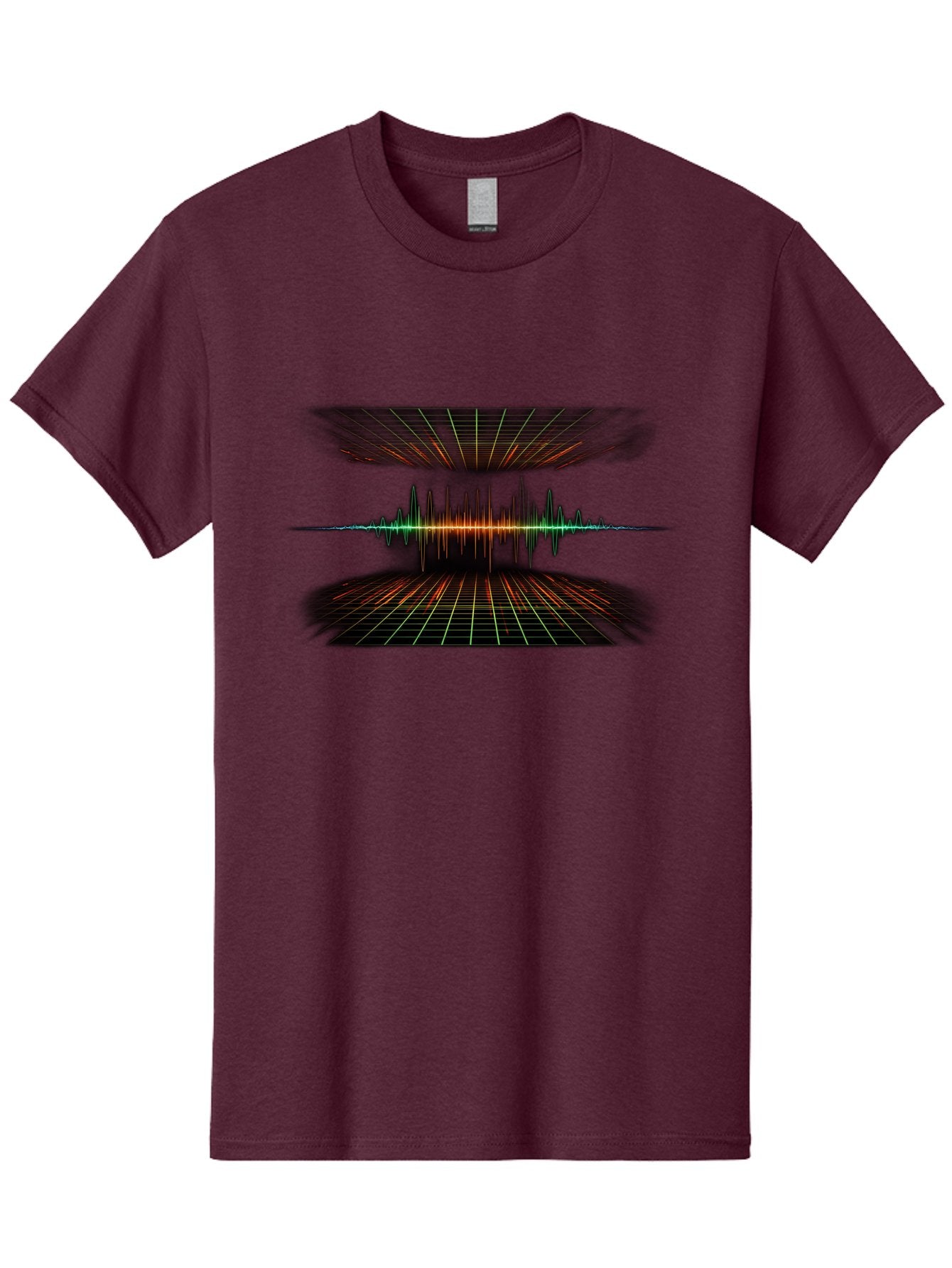 Equalizer Men'S Graphic Tee, 100% Cotton, Comfortable Casual Summer Wear, Machine Washable, Sound Wave Visualization, Audio Signal Processing, Music Production, Waveform Graphic, Grid Pattern, Dynamic Visuals, Symmetrical Design, Baa648 12