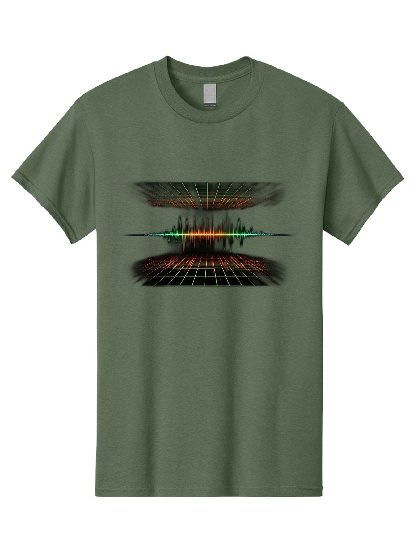 Equalizer Men'S Graphic Tee, 100% Cotton, Comfortable Casual Summer Wear, Machine Washable, Sound Wave Visualization, Audio Signal Processing, Music Production, Waveform Graphic, Grid Pattern, Dynamic Visuals, Symmetrical Design, Baa648 4