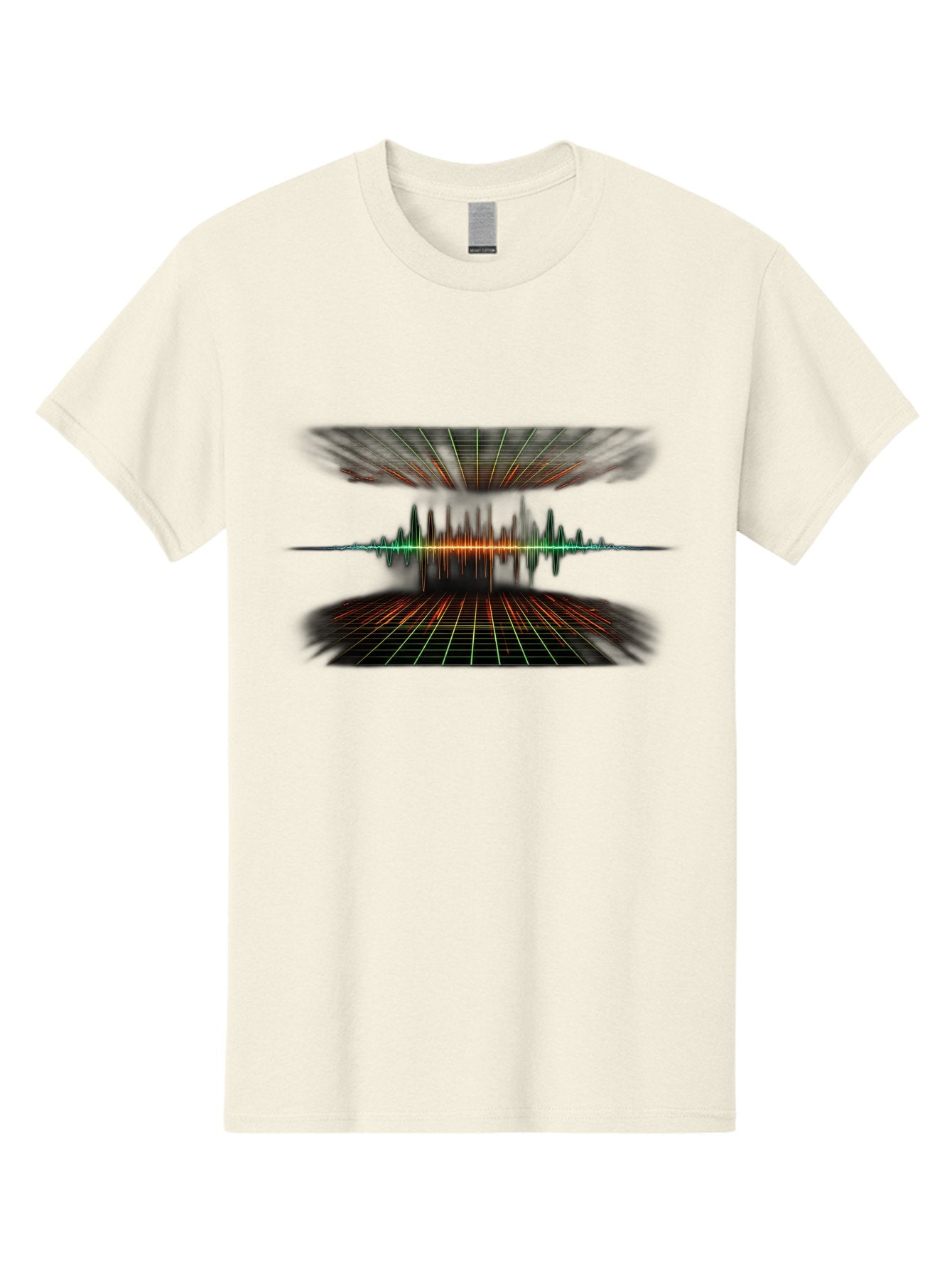 Equalizer Men'S Graphic Tee, 100% Cotton, Comfortable Casual Summer Wear, Machine Washable, Sound Wave Visualization, Audio Signal Processing, Music Production, Waveform Graphic, Grid Pattern, Dynamic Visuals, Symmetrical Design, Baa648 3