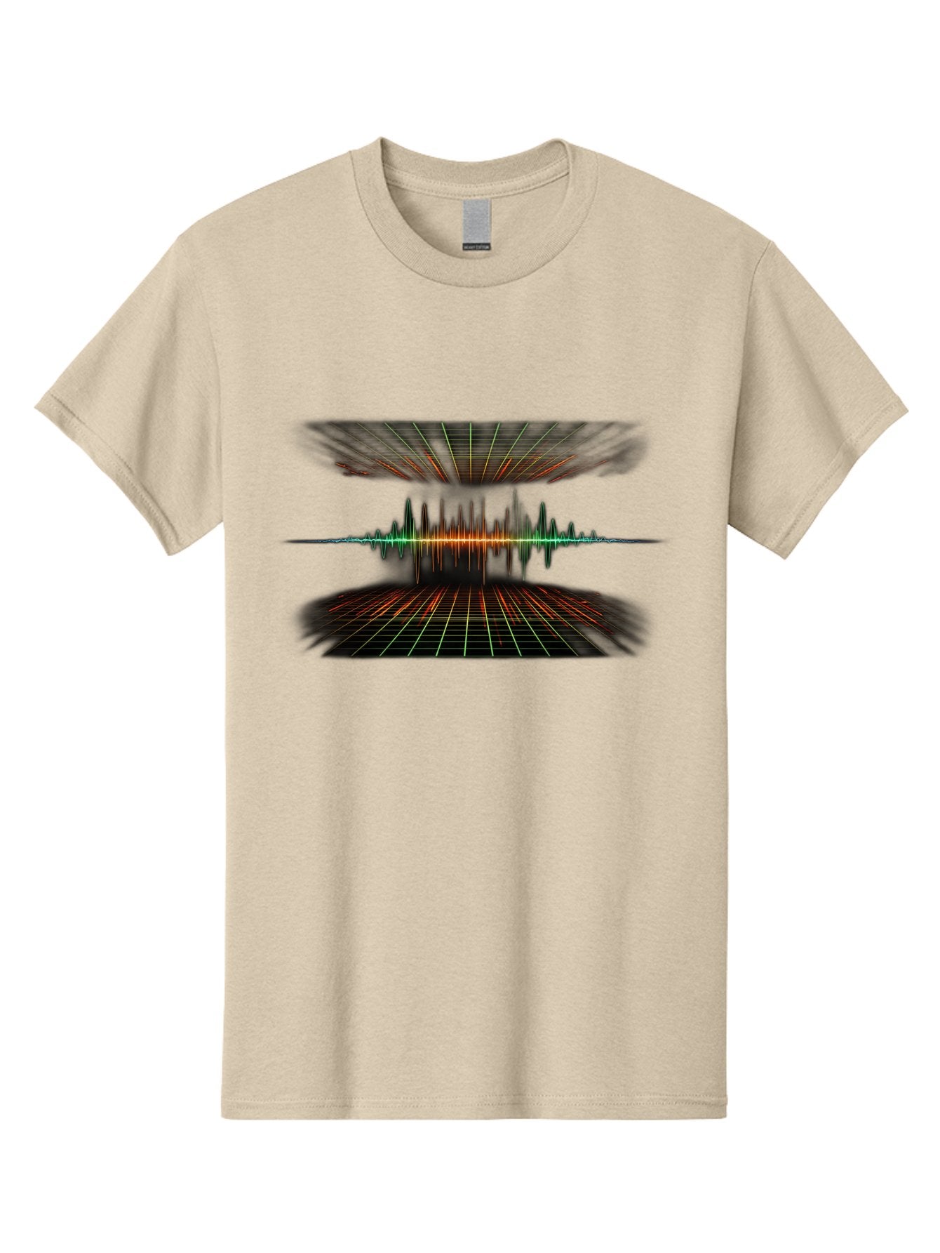 Equalizer Men'S Graphic Tee, 100% Cotton, Comfortable Casual Summer Wear, Machine Washable, Sound Wave Visualization, Audio Signal Processing, Music Production, Waveform Graphic, Grid Pattern, Dynamic Visuals, Symmetrical Design, Baa648 15