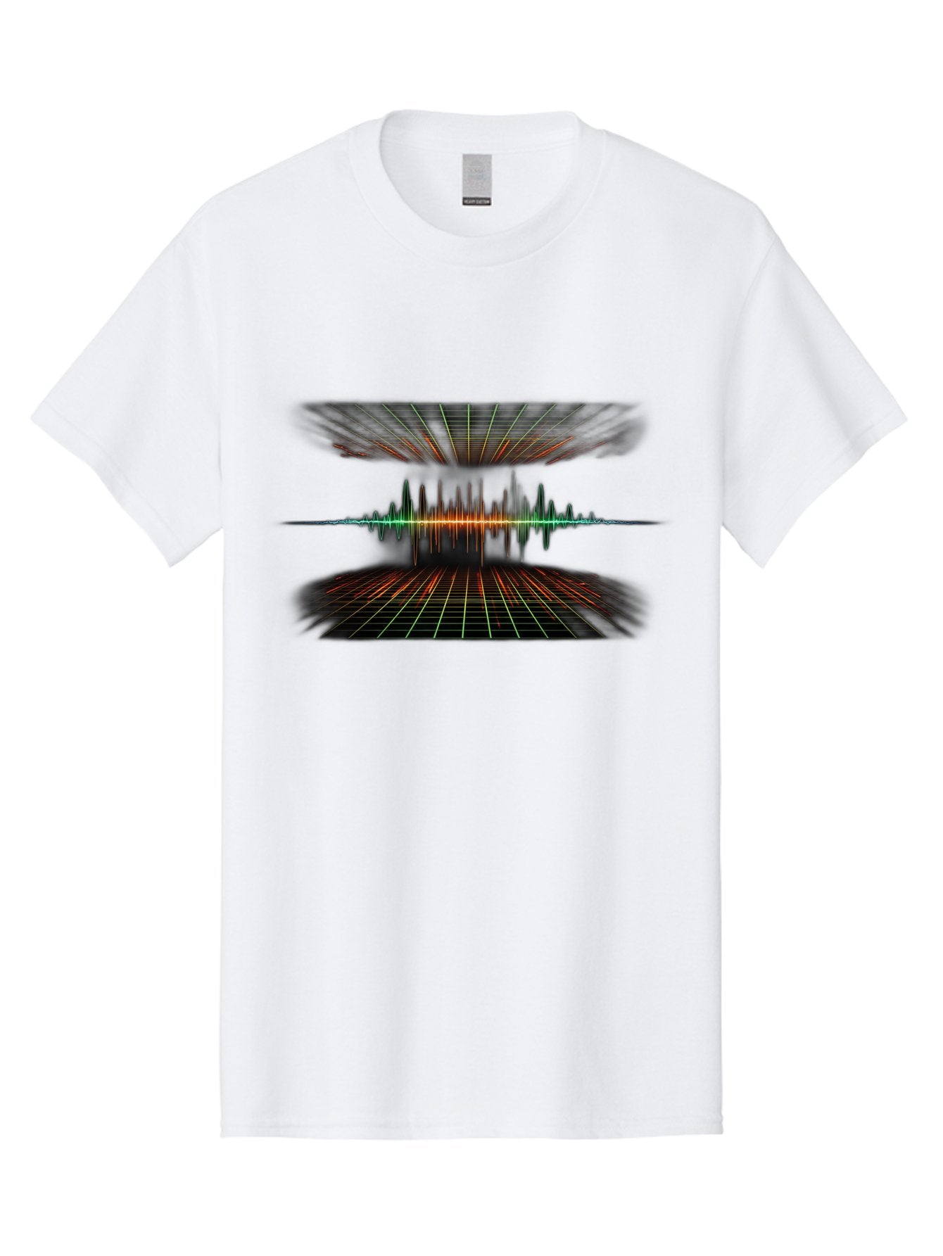 Equalizer Men'S Graphic Tee, 100% Cotton, Comfortable Casual Summer Wear, Machine Washable, Sound Wave Visualization, Audio Signal Processing, Music Production, Waveform Graphic, Grid Pattern, Dynamic Visuals, Symmetrical Design, Baa648 6
