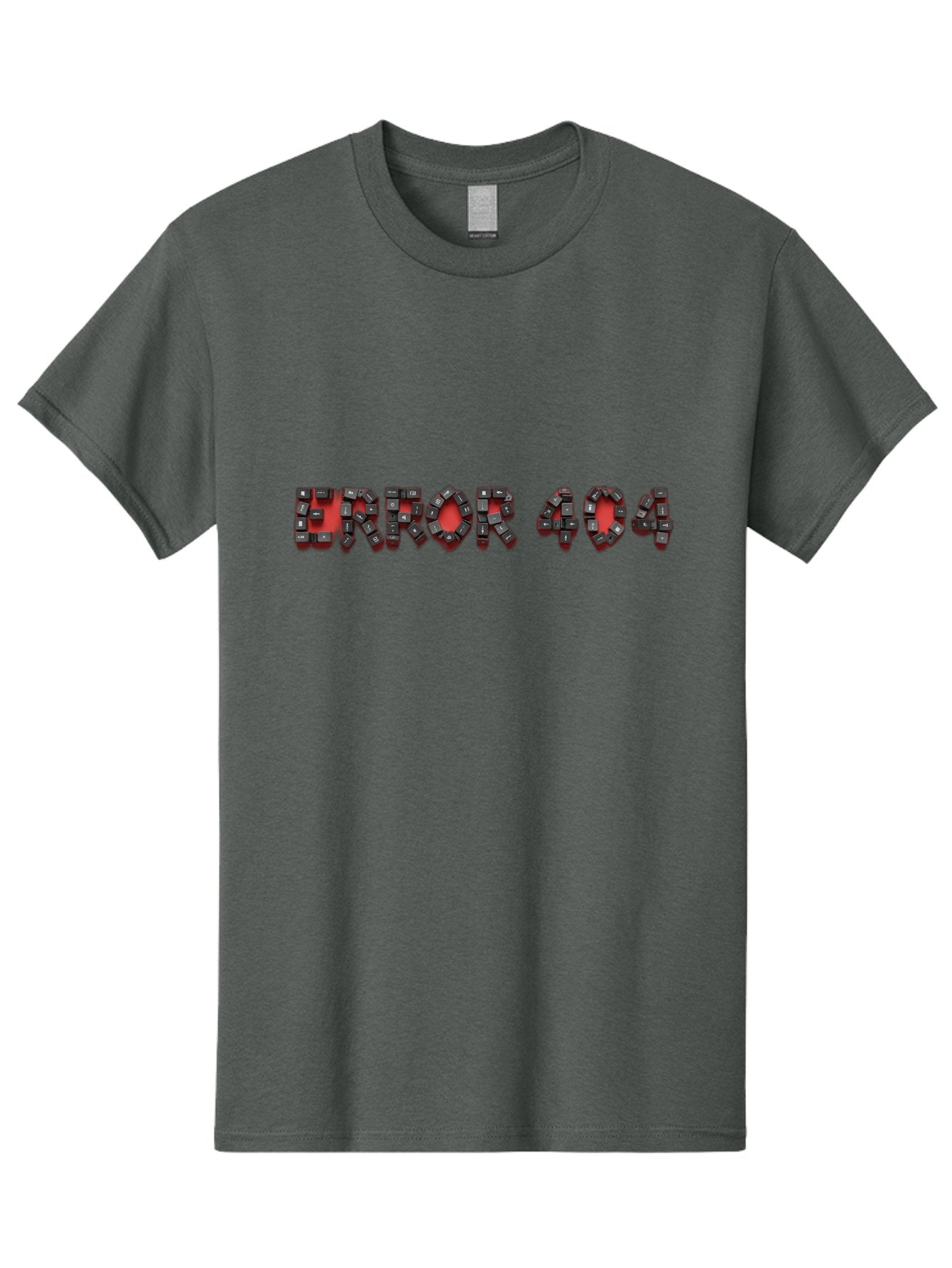 Error-404-1 Men'S Graphic Tee, 100% Cotton, Comfortable Casual Summer Wear, Machine Washable, Error 404 Message, Broken Link, Webpage Not Found, Futuristic Font, Cyberpunk Typography, Red And Black Color Scheme, Glitch Art, Robotic Lettering, Baa649 6