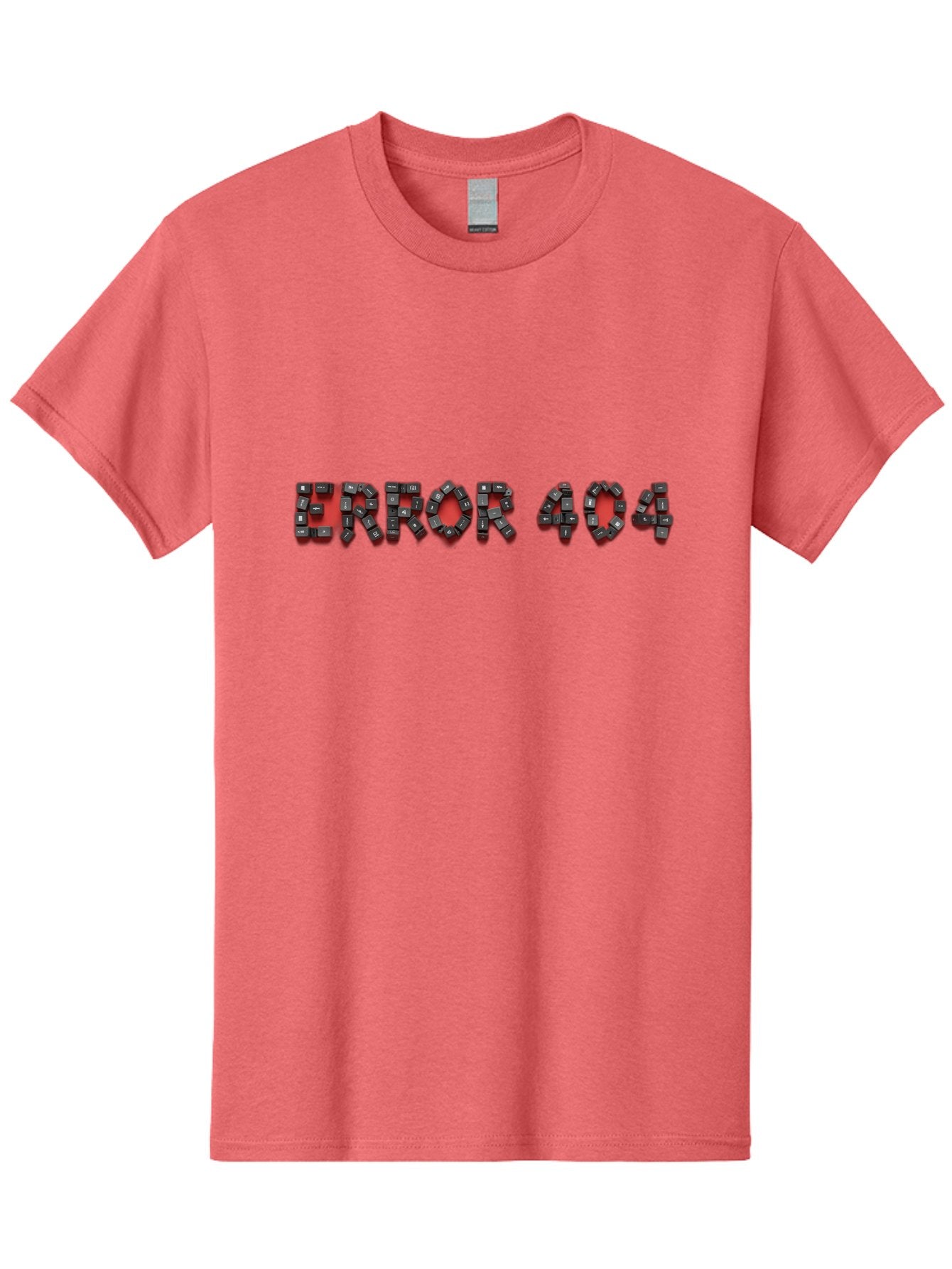 Error-404-1 Men'S Graphic Tee, 100% Cotton, Comfortable Casual Summer Wear, Machine Washable, Error 404 Message, Broken Link, Webpage Not Found, Futuristic Font, Cyberpunk Typography, Red And Black Color Scheme, Glitch Art, Robotic Lettering, Baa649 11