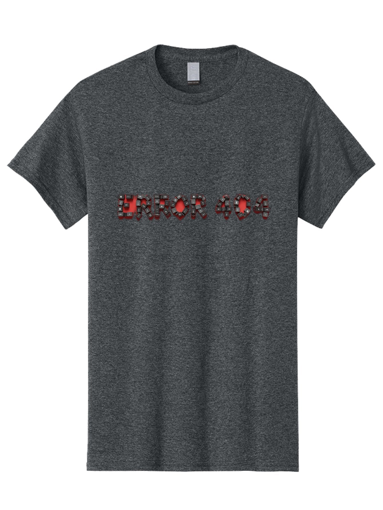 Error-404-1 Men'S Graphic Tee, 100% Cotton, Comfortable Casual Summer Wear, Machine Washable, Error 404 Message, Broken Link, Webpage Not Found, Futuristic Font, Cyberpunk Typography, Red And Black Color Scheme, Glitch Art, Robotic Lettering, Baa649 10