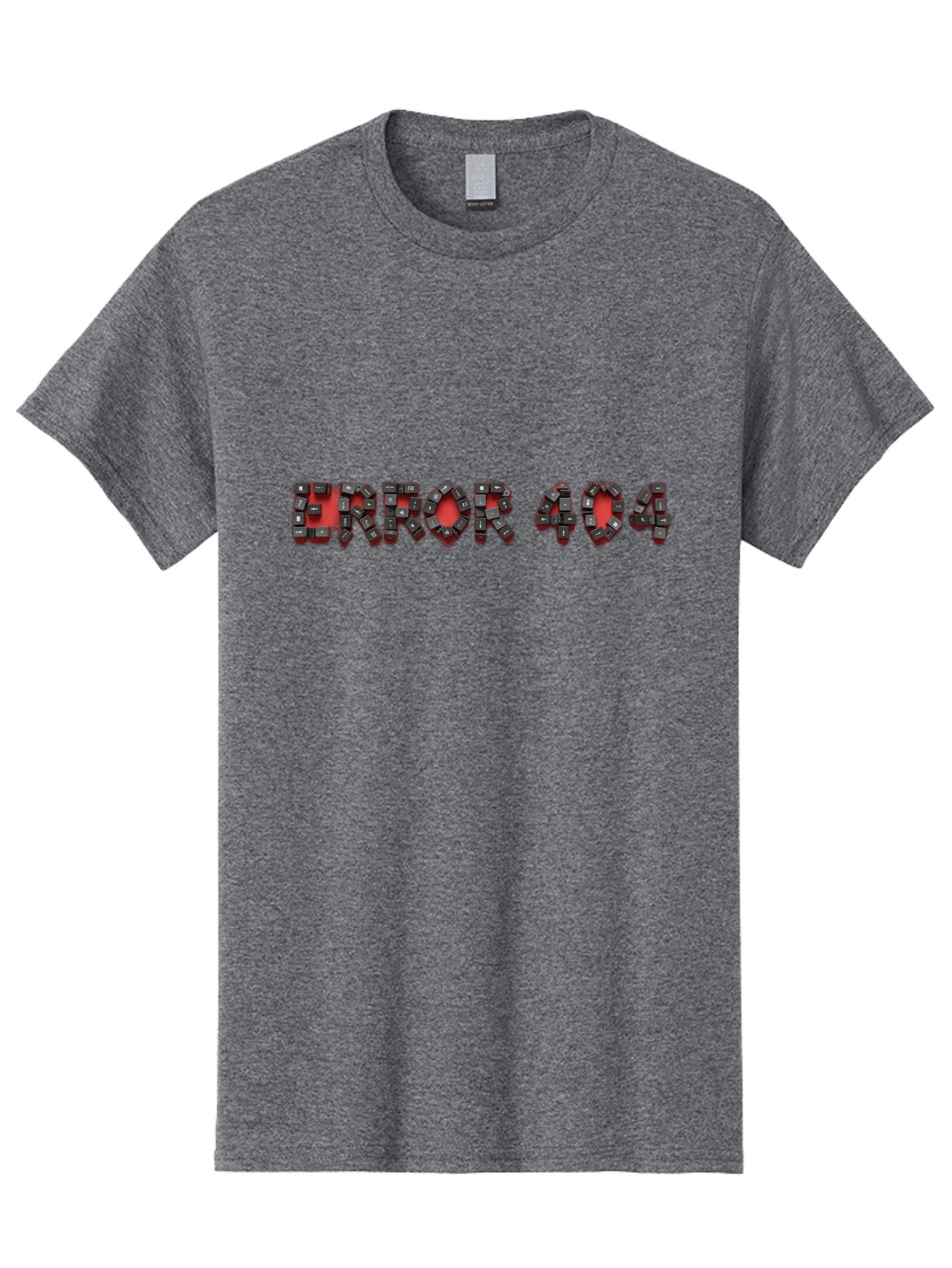 Error-404-1 Men'S Graphic Tee, 100% Cotton, Comfortable Casual Summer Wear, Machine Washable, Error 404 Message, Broken Link, Webpage Not Found, Futuristic Font, Cyberpunk Typography, Red And Black Color Scheme, Glitch Art, Robotic Lettering, Baa649