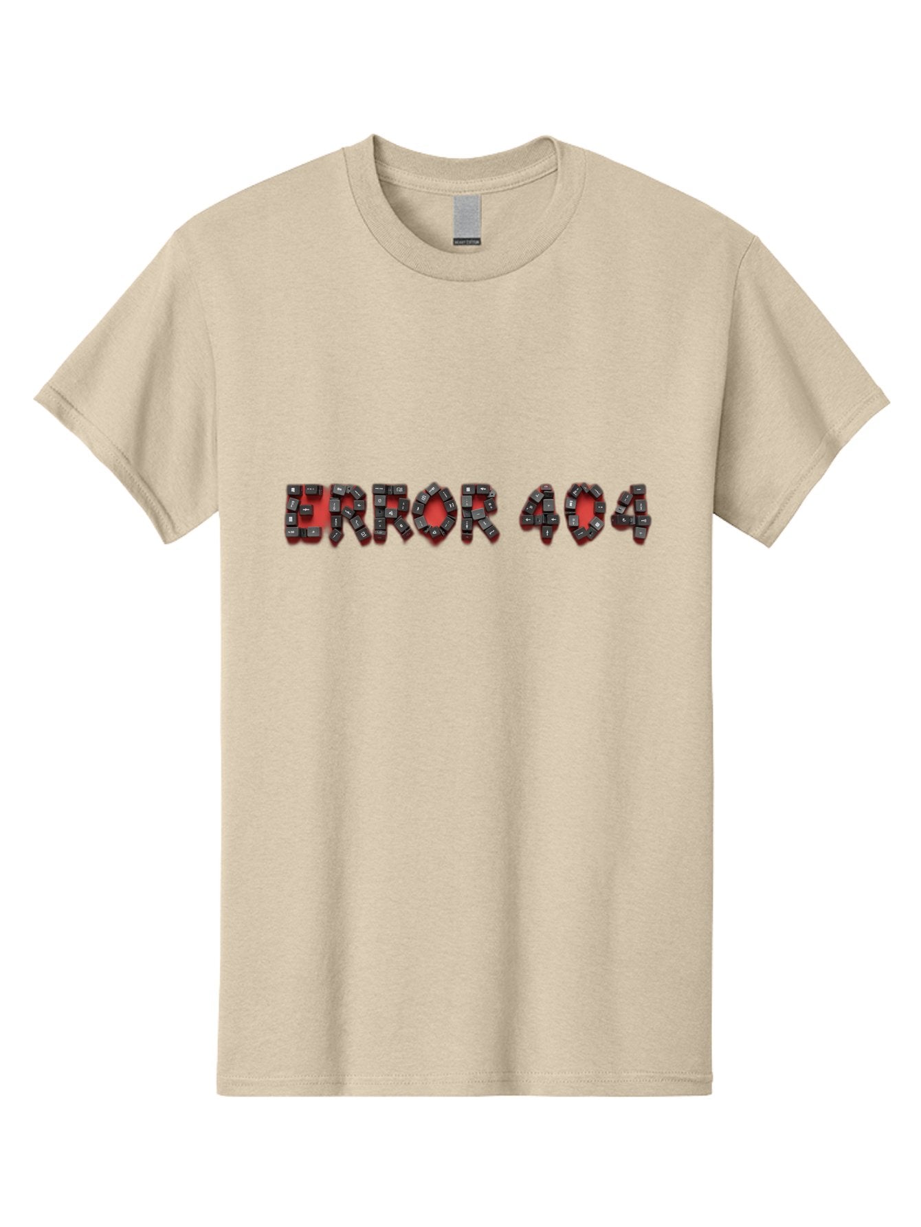 Error-404-1 Men'S Graphic Tee, 100% Cotton, Comfortable Casual Summer Wear, Machine Washable, Error 404 Message, Broken Link, Webpage Not Found, Futuristic Font, Cyberpunk Typography, Red And Black Color Scheme, Glitch Art, Robotic Lettering, Baa649 15