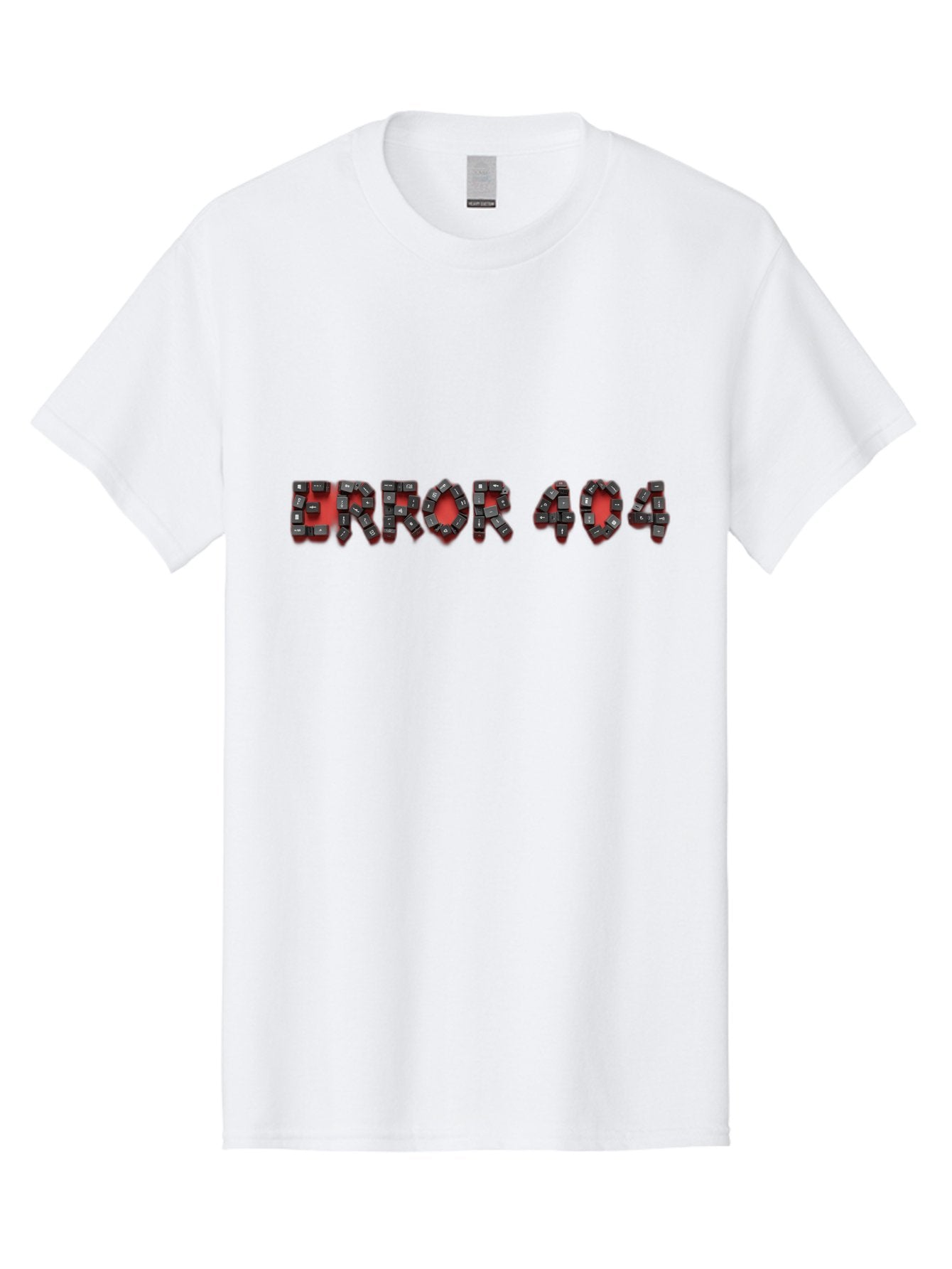Error-404-1 Men'S Graphic Tee, 100% Cotton, Comfortable Casual Summer Wear, Machine Washable, Error 404 Message, Broken Link, Webpage Not Found, Futuristic Font, Cyberpunk Typography, Red And Black Color Scheme, Glitch Art, Robotic Lettering, Baa649 8