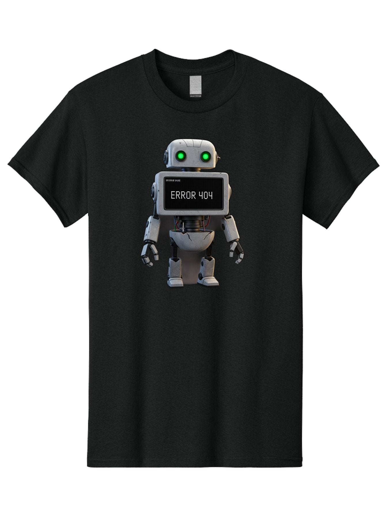 Error-404-2 Men'S Graphic Tee, 100% Cotton, Comfortable Casual Summer Wear, Machine Washable, Robot Showing Error Message, Malfunctioning Robot, Digital Glitch, Error 404, Futuristic Android, Robotic Failure Baa650 11