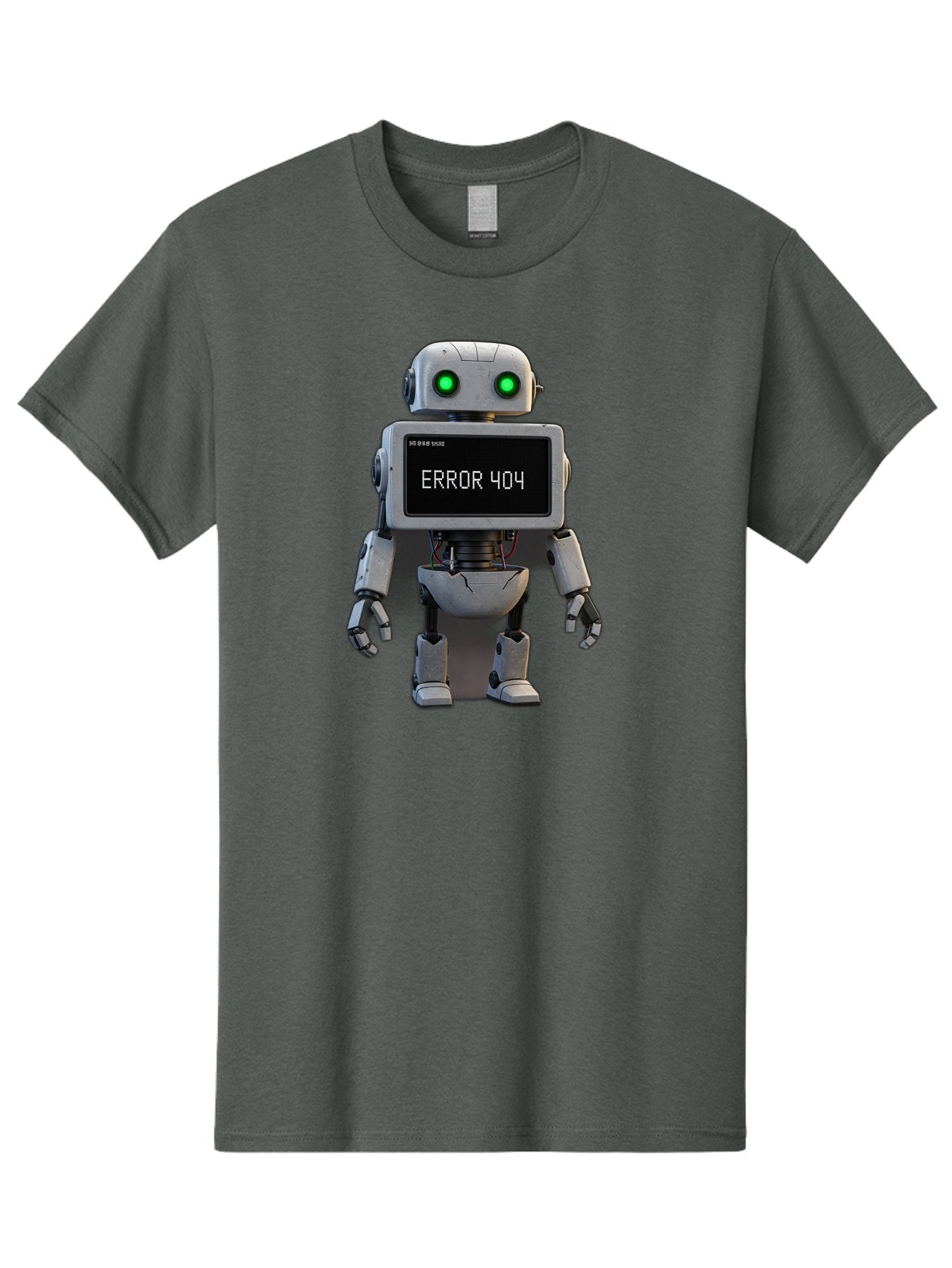 Error-404-2 Men'S Graphic Tee, 100% Cotton, Comfortable Casual Summer Wear, Machine Washable, Robot Showing Error Message, Malfunctioning Robot, Digital Glitch, Error 404, Futuristic Android, Robotic Failure Baa650 4