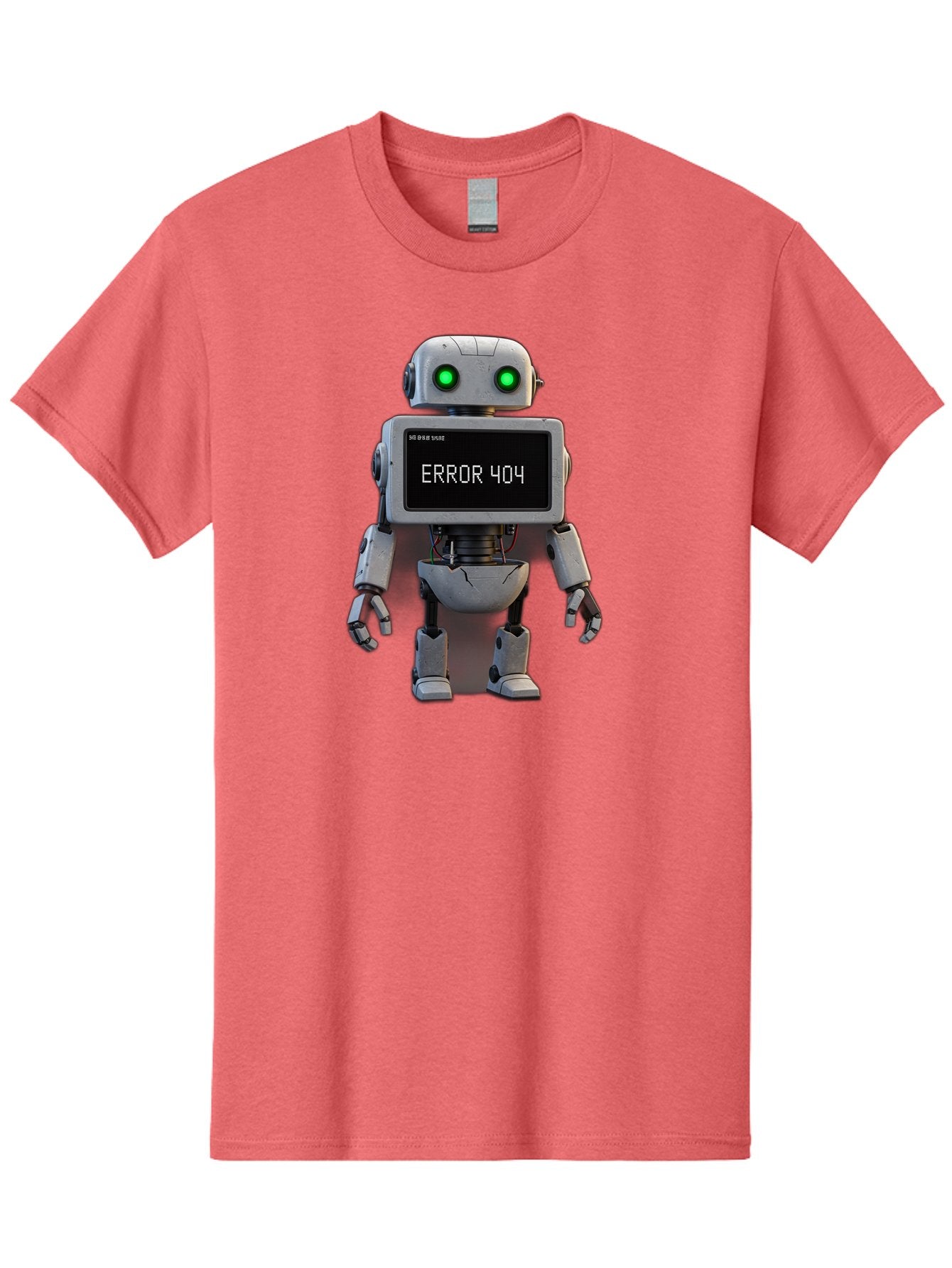 Error-404-2 Men'S Graphic Tee, 100% Cotton, Comfortable Casual Summer Wear, Machine Washable, Robot Showing Error Message, Malfunctioning Robot, Digital Glitch, Error 404, Futuristic Android, Robotic Failure Baa650 15