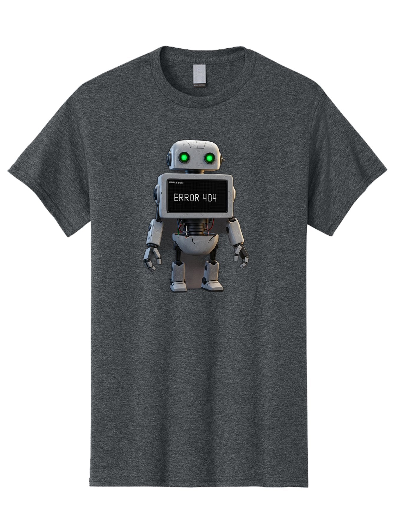 Error-404-2 Men'S Graphic Tee, 100% Cotton, Comfortable Casual Summer Wear, Machine Washable, Robot Showing Error Message, Malfunctioning Robot, Digital Glitch, Error 404, Futuristic Android, Robotic Failure Baa650