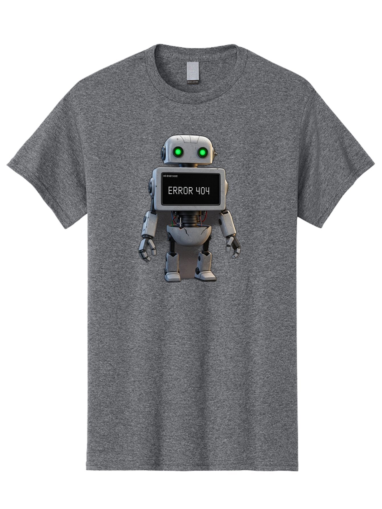Error-404-2 Men'S Graphic Tee, 100% Cotton, Comfortable Casual Summer Wear, Machine Washable, Robot Showing Error Message, Malfunctioning Robot, Digital Glitch, Error 404, Futuristic Android, Robotic Failure Baa650 3