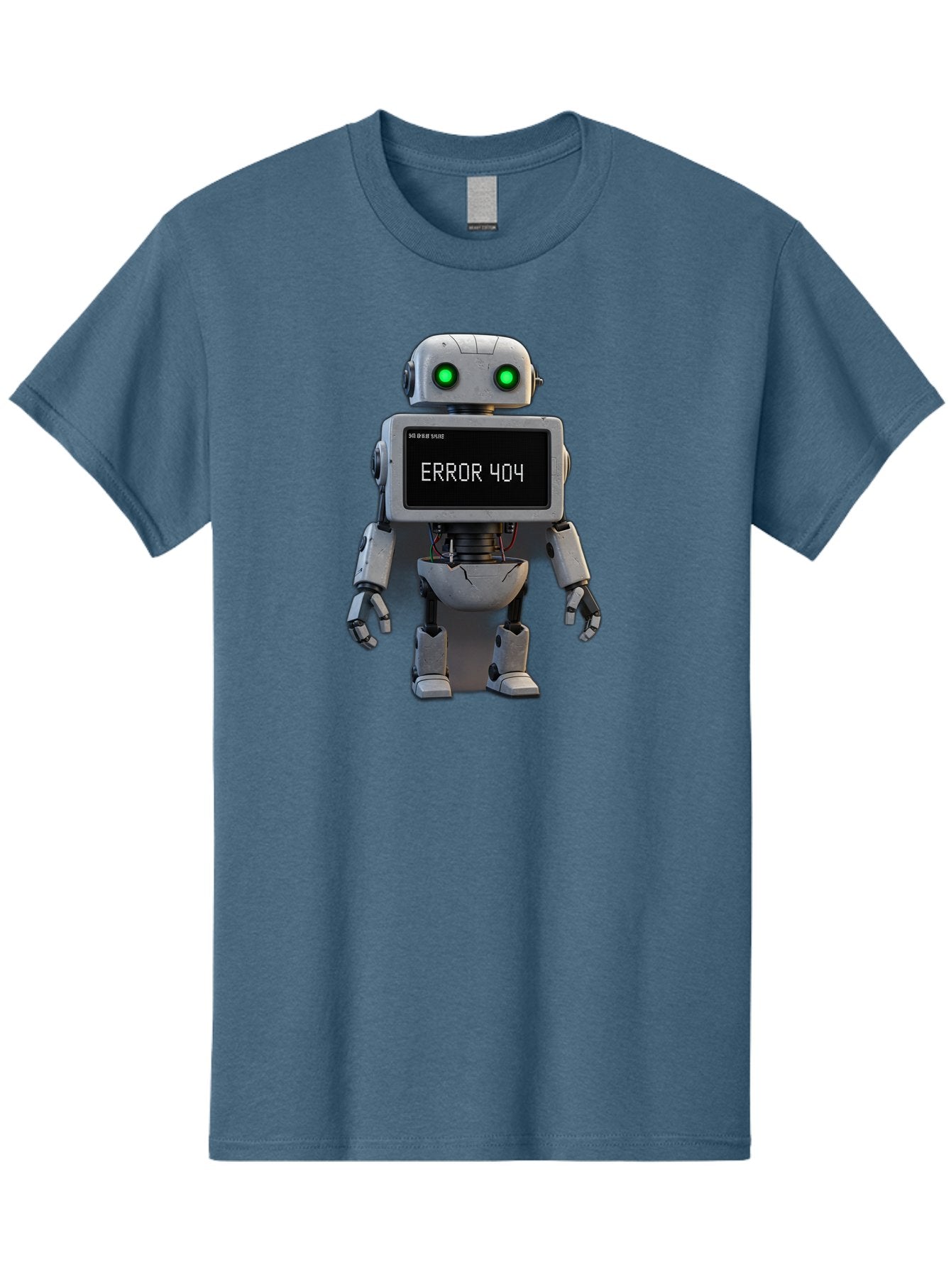 Error-404-2 Men'S Graphic Tee, 100% Cotton, Comfortable Casual Summer Wear, Machine Washable, Robot Showing Error Message, Malfunctioning Robot, Digital Glitch, Error 404, Futuristic Android, Robotic Failure Baa650 9