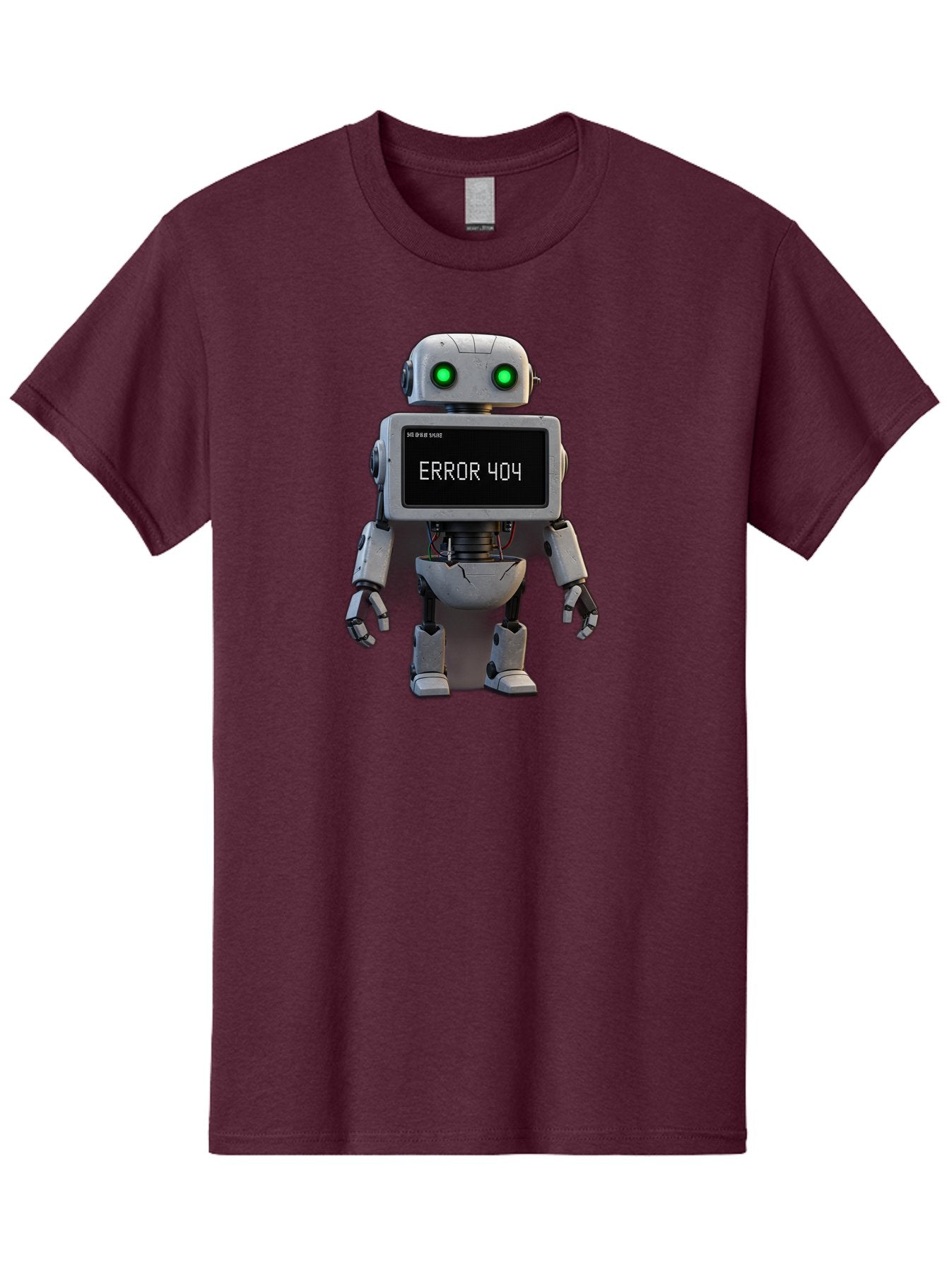 Error-404-2 Men'S Graphic Tee, 100% Cotton, Comfortable Casual Summer Wear, Machine Washable, Robot Showing Error Message, Malfunctioning Robot, Digital Glitch, Error 404, Futuristic Android, Robotic Failure Baa650