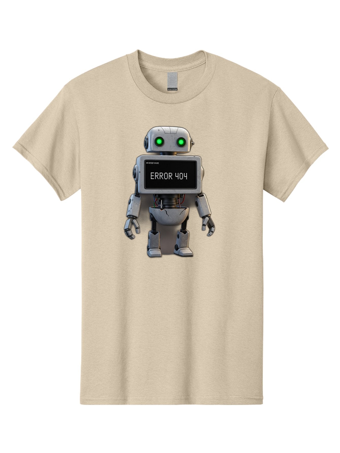 Error-404-2 Men'S Graphic Tee, 100% Cotton, Comfortable Casual Summer Wear, Machine Washable, Robot Showing Error Message, Malfunctioning Robot, Digital Glitch, Error 404, Futuristic Android, Robotic Failure Baa650 5