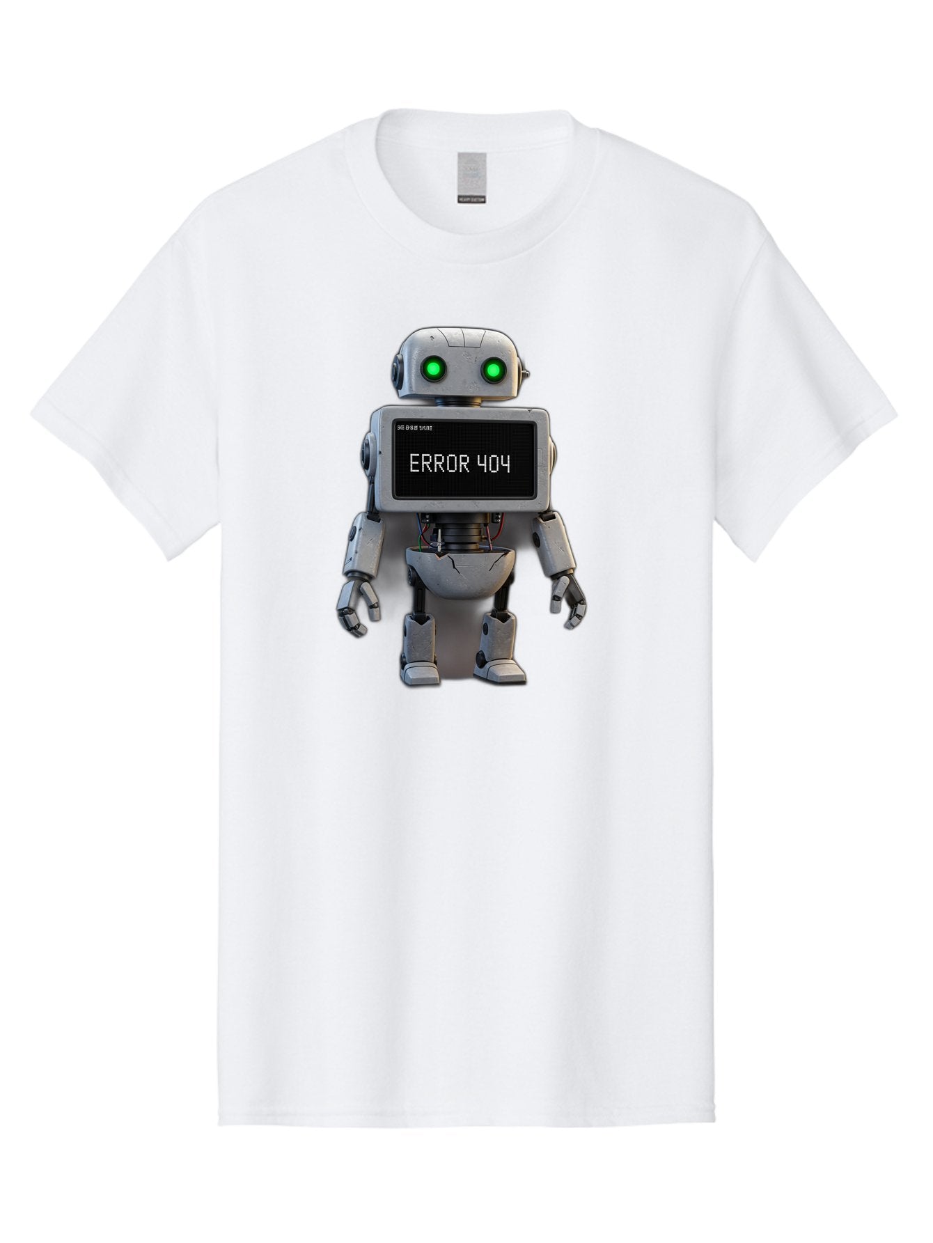Error-404-2 Men'S Graphic Tee, 100% Cotton, Comfortable Casual Summer Wear, Machine Washable, Robot Showing Error Message, Malfunctioning Robot, Digital Glitch, Error 404, Futuristic Android, Robotic Failure Baa650 7