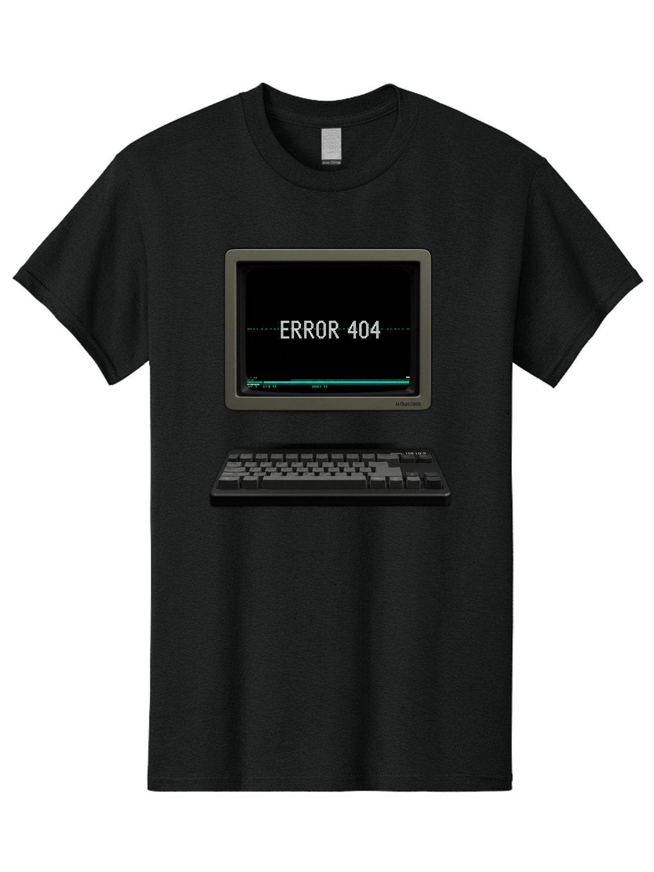 Error-404 Men'S Graphic Tee, 100% Cotton, Comfortable Casual Summer Wear, Machine Washable, Error 404 Message, Computer Monitor, Keyboard, Old Computer, Retro Technology, Error Screen, 404 Page Not Found, Vintage Computer Hardware, Baa652 6