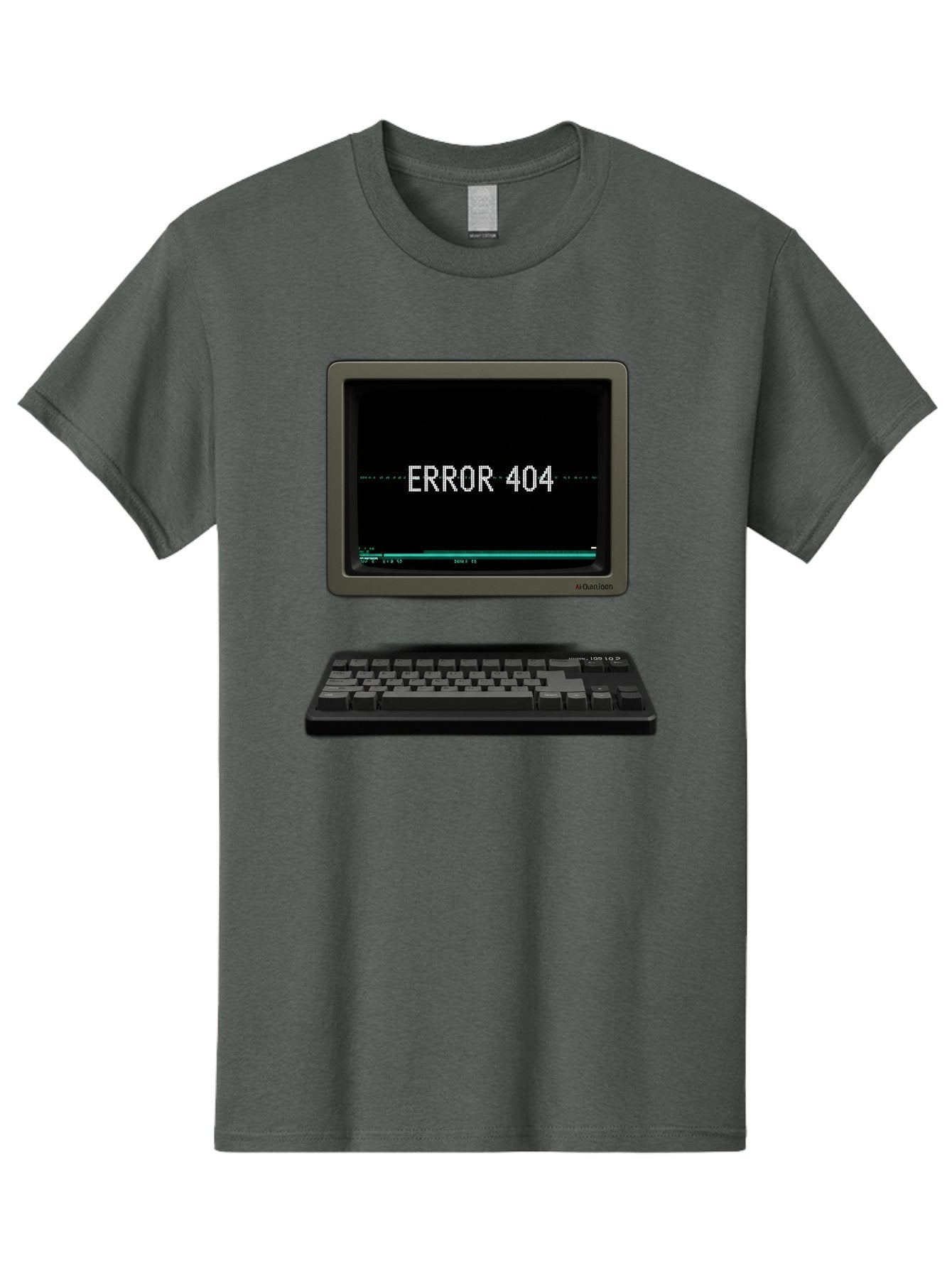 Error-404 Men'S Graphic Tee, 100% Cotton, Comfortable Casual Summer Wear, Machine Washable, Error 404 Message, Computer Monitor, Keyboard, Old Computer, Retro Technology, Error Screen, 404 Page Not Found, Vintage Computer Hardware, Baa652 7