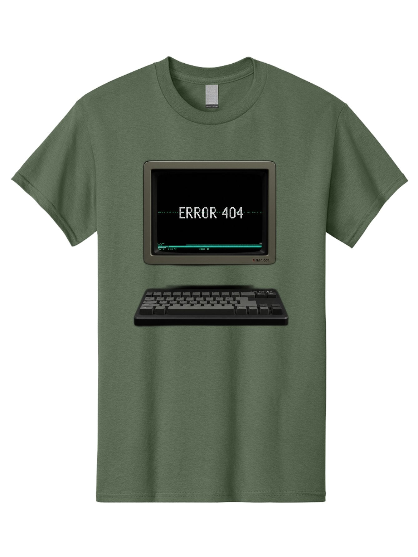 Error-404 Men'S Graphic Tee, 100% Cotton, Comfortable Casual Summer Wear, Machine Washable, Error 404 Message, Computer Monitor, Keyboard, Old Computer, Retro Technology, Error Screen, 404 Page Not Found, Vintage Computer Hardware, Baa652 5