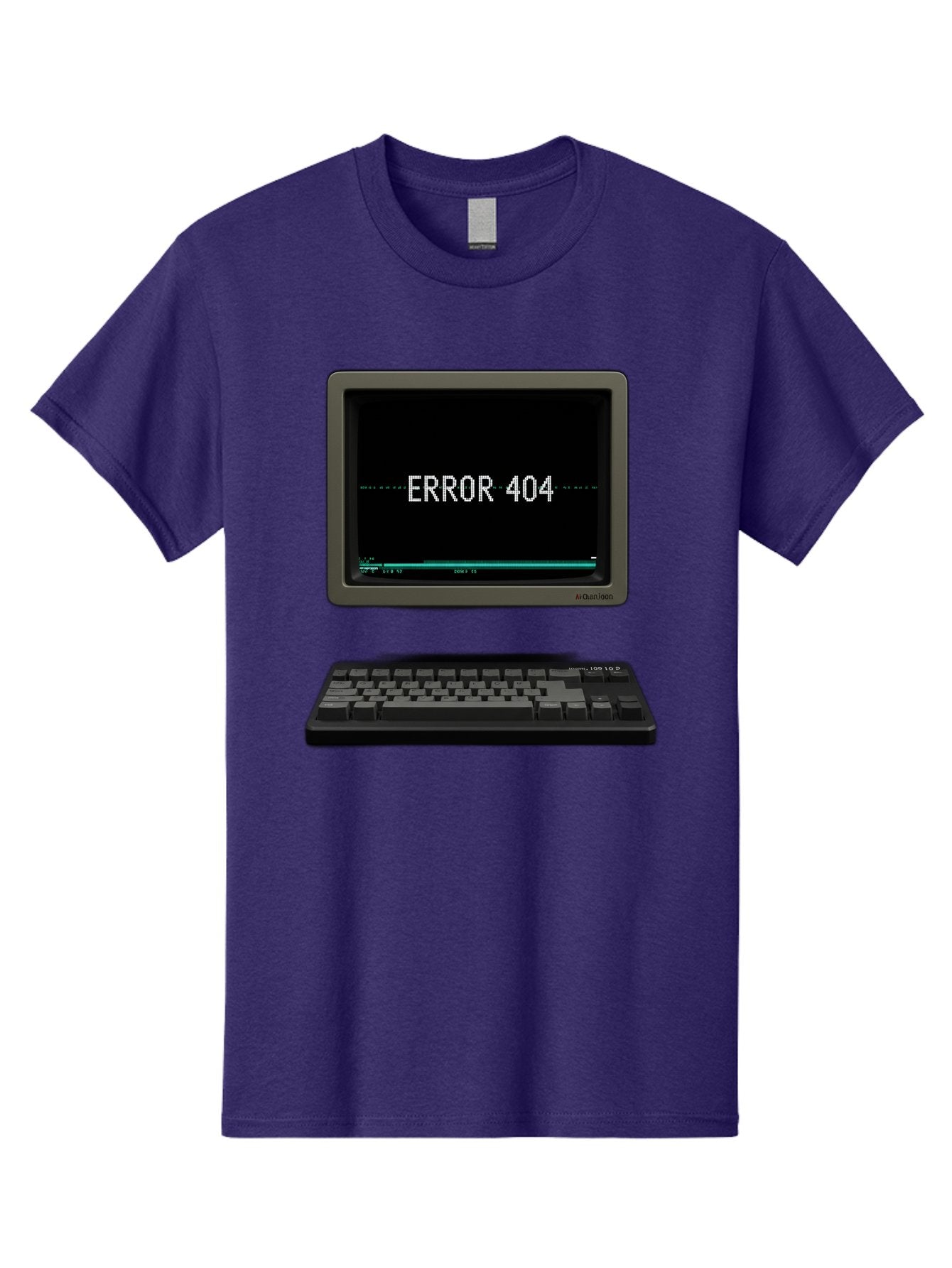 Error-404 Men'S Graphic Tee, 100% Cotton, Comfortable Casual Summer Wear, Machine Washable, Error 404 Message, Computer Monitor, Keyboard, Old Computer, Retro Technology, Error Screen, 404 Page Not Found, Vintage Computer Hardware, Baa652 15