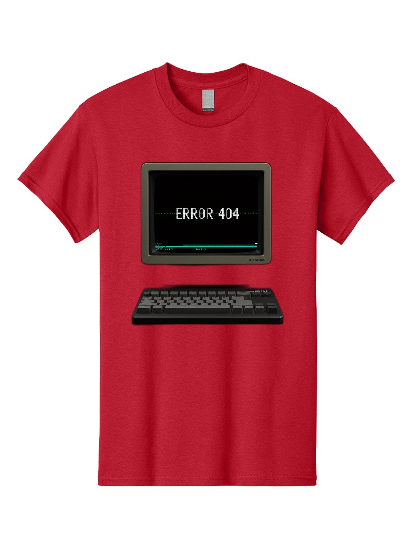 Error-404 Men'S Graphic Tee, 100% Cotton, Comfortable Casual Summer Wear, Machine Washable, Error 404 Message, Computer Monitor, Keyboard, Old Computer, Retro Technology, Error Screen, 404 Page Not Found, Vintage Computer Hardware, Baa652 8