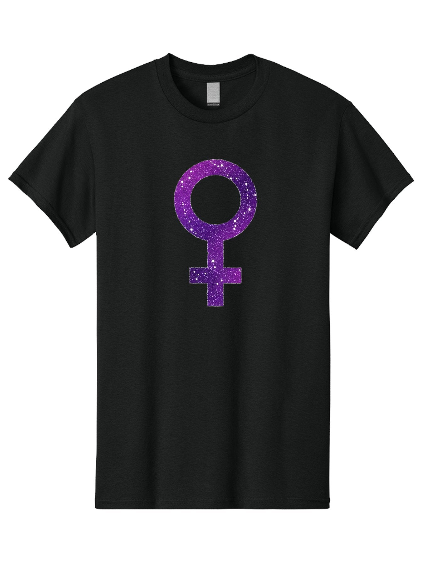Female-Symbol Men'S Graphic Tee, 100% Cotton, Comfortable Casual Summer Wear, Machine Washable, Female Symbol, Purple Glitter, Sparkling Design, Feminine Power, Astrology Symbol, Women'S Rights, Equality, Empowerment, Feminist Icon Baa668 12