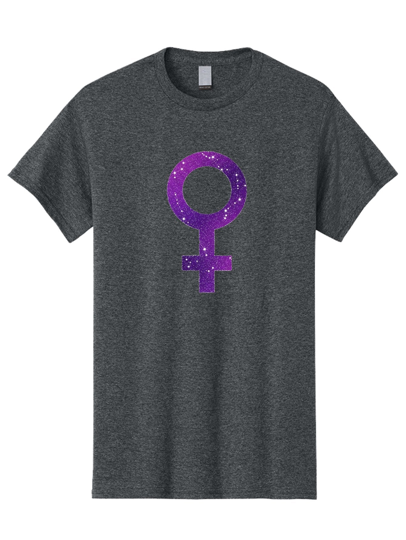 Female-Symbol Men'S Graphic Tee, 100% Cotton, Comfortable Casual Summer Wear, Machine Washable, Female Symbol, Purple Glitter, Sparkling Design, Feminine Power, Astrology Symbol, Women'S Rights, Equality, Empowerment, Feminist Icon Baa668 15
