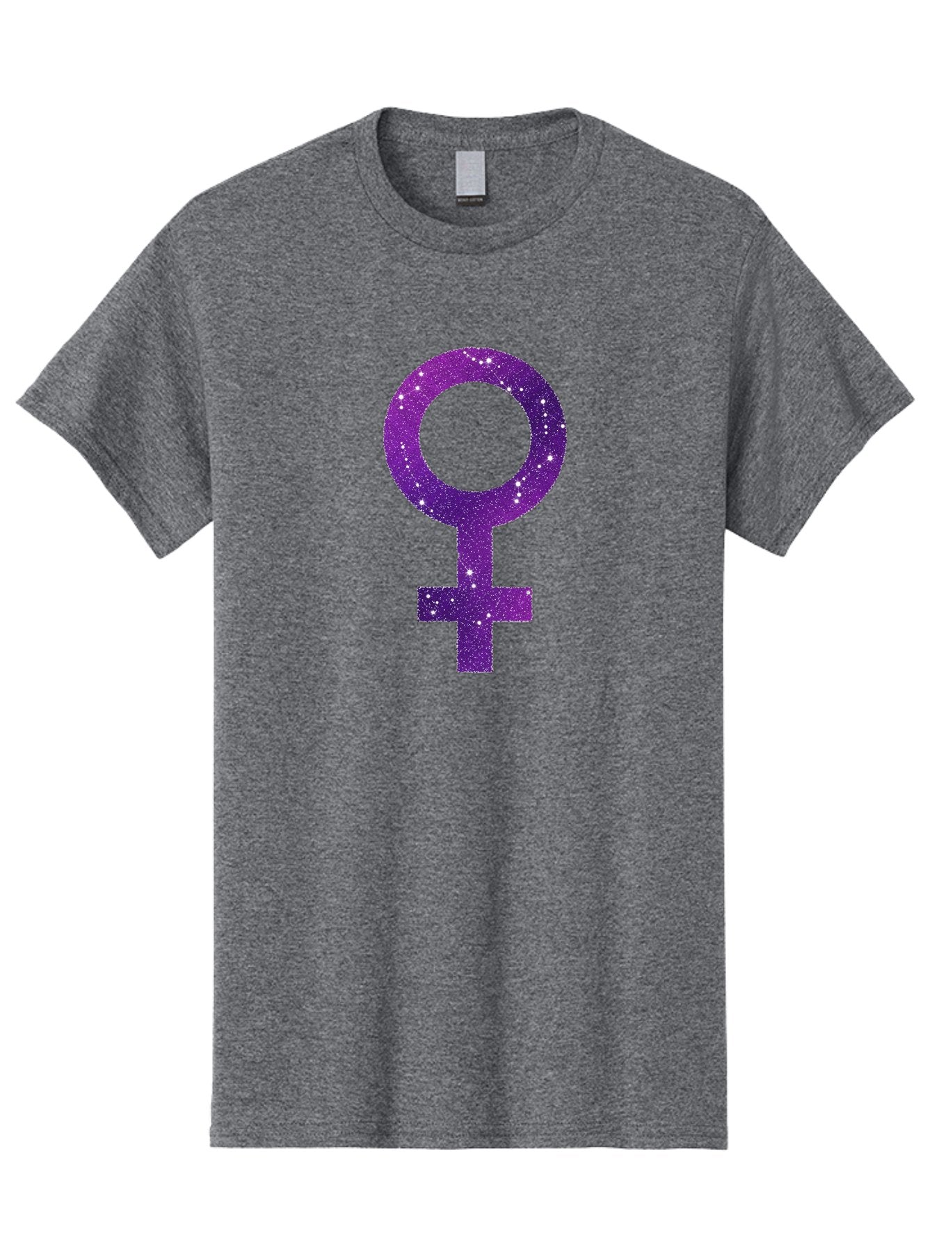 Female-Symbol Men'S Graphic Tee, 100% Cotton, Comfortable Casual Summer Wear, Machine Washable, Female Symbol, Purple Glitter, Sparkling Design, Feminine Power, Astrology Symbol, Women'S Rights, Equality, Empowerment, Feminist Icon Baa668 7