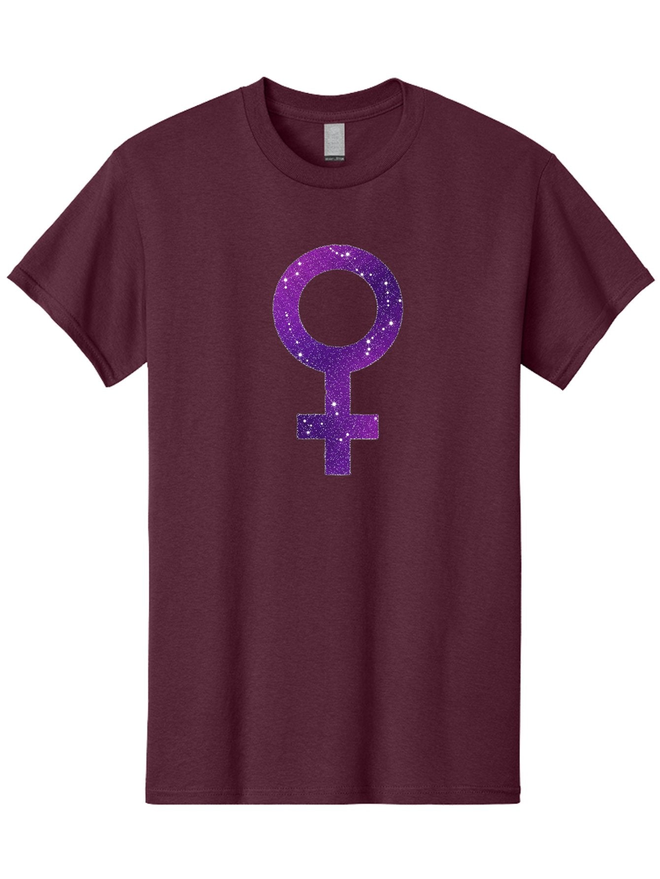 Female-Symbol Men'S Graphic Tee, 100% Cotton, Comfortable Casual Summer Wear, Machine Washable, Female Symbol, Purple Glitter, Sparkling Design, Feminine Power, Astrology Symbol, Women'S Rights, Equality, Empowerment, Feminist Icon Baa668 14