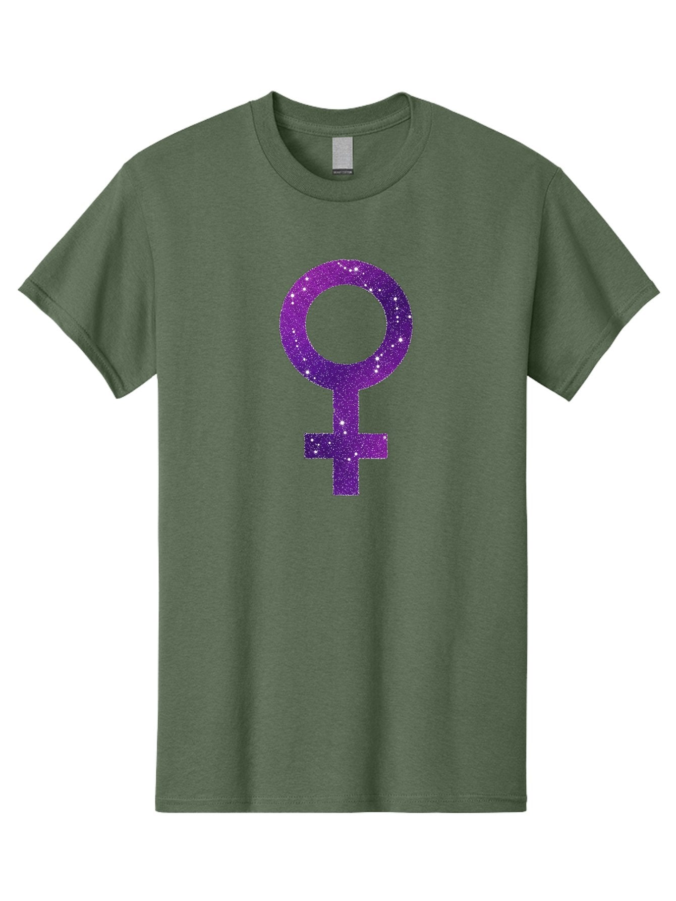 Female-Symbol Men'S Graphic Tee, 100% Cotton, Comfortable Casual Summer Wear, Machine Washable, Female Symbol, Purple Glitter, Sparkling Design, Feminine Power, Astrology Symbol, Women'S Rights, Equality, Empowerment, Feminist Icon Baa668