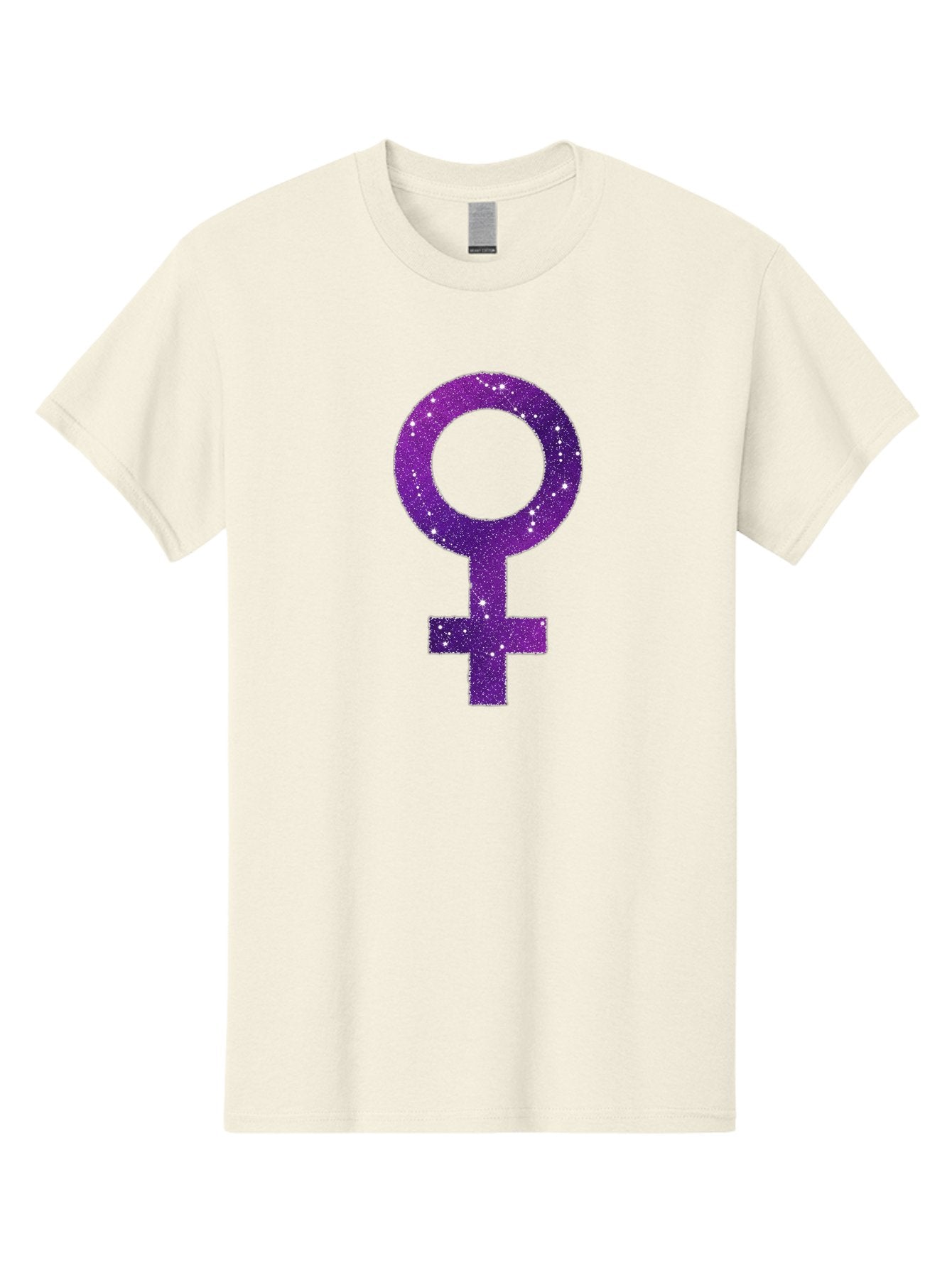 Female-Symbol Men'S Graphic Tee, 100% Cotton, Comfortable Casual Summer Wear, Machine Washable, Female Symbol, Purple Glitter, Sparkling Design, Feminine Power, Astrology Symbol, Women'S Rights, Equality, Empowerment, Feminist Icon Baa668