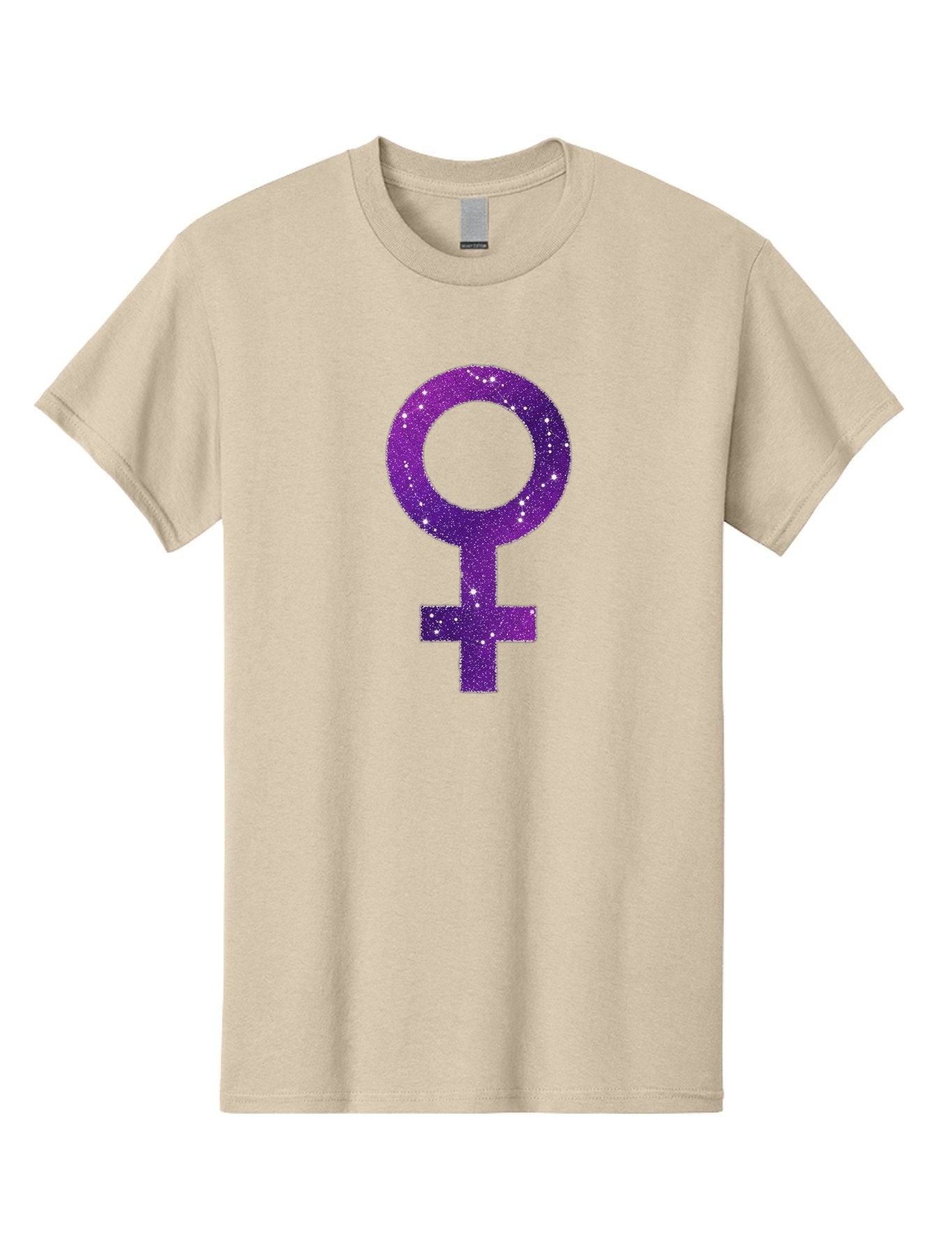 Female-Symbol Men'S Graphic Tee, 100% Cotton, Comfortable Casual Summer Wear, Machine Washable, Female Symbol, Purple Glitter, Sparkling Design, Feminine Power, Astrology Symbol, Women'S Rights, Equality, Empowerment, Feminist Icon Baa668 8