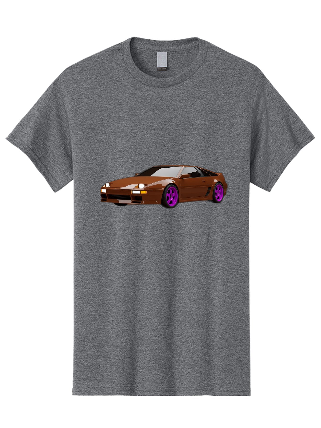Ferrari-288-Gto-1 Men'S Graphic Tee, 100% Cotton, Comfortable Casual Summer Wear, Machine Washable, Ferrari 288 Gto, Sports Car, Luxury Vehicle, Sleek Design, Brown Finish, Purple Rims, High-Performance, Italian Supercar, Exotic Car Baa669