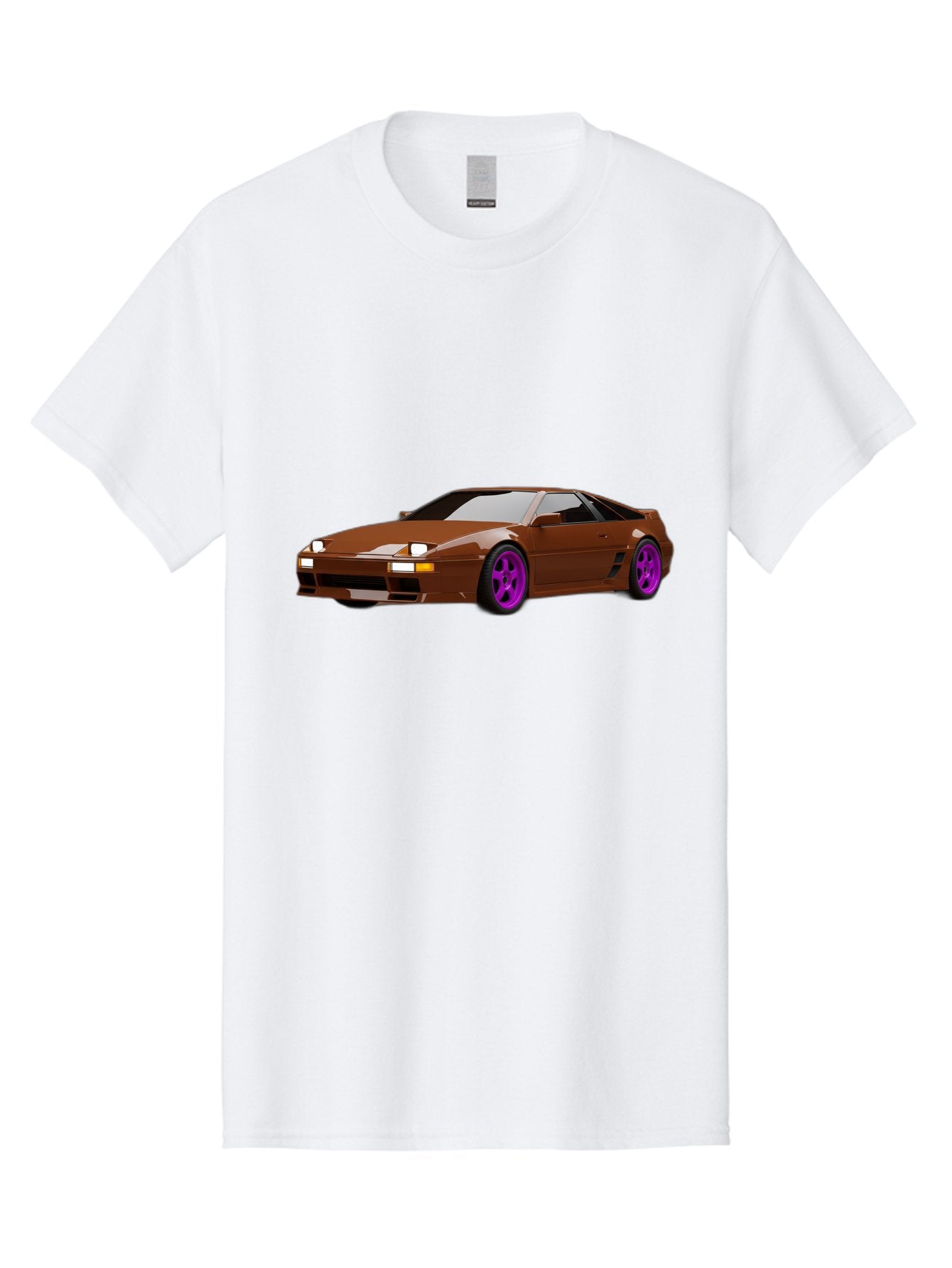 Ferrari-288-Gto-1 Men'S Graphic Tee, 100% Cotton, Comfortable Casual Summer Wear, Machine Washable, Ferrari 288 Gto, Sports Car, Luxury Vehicle, Sleek Design, Brown Finish, Purple Rims, High-Performance, Italian Supercar, Exotic Car Baa669