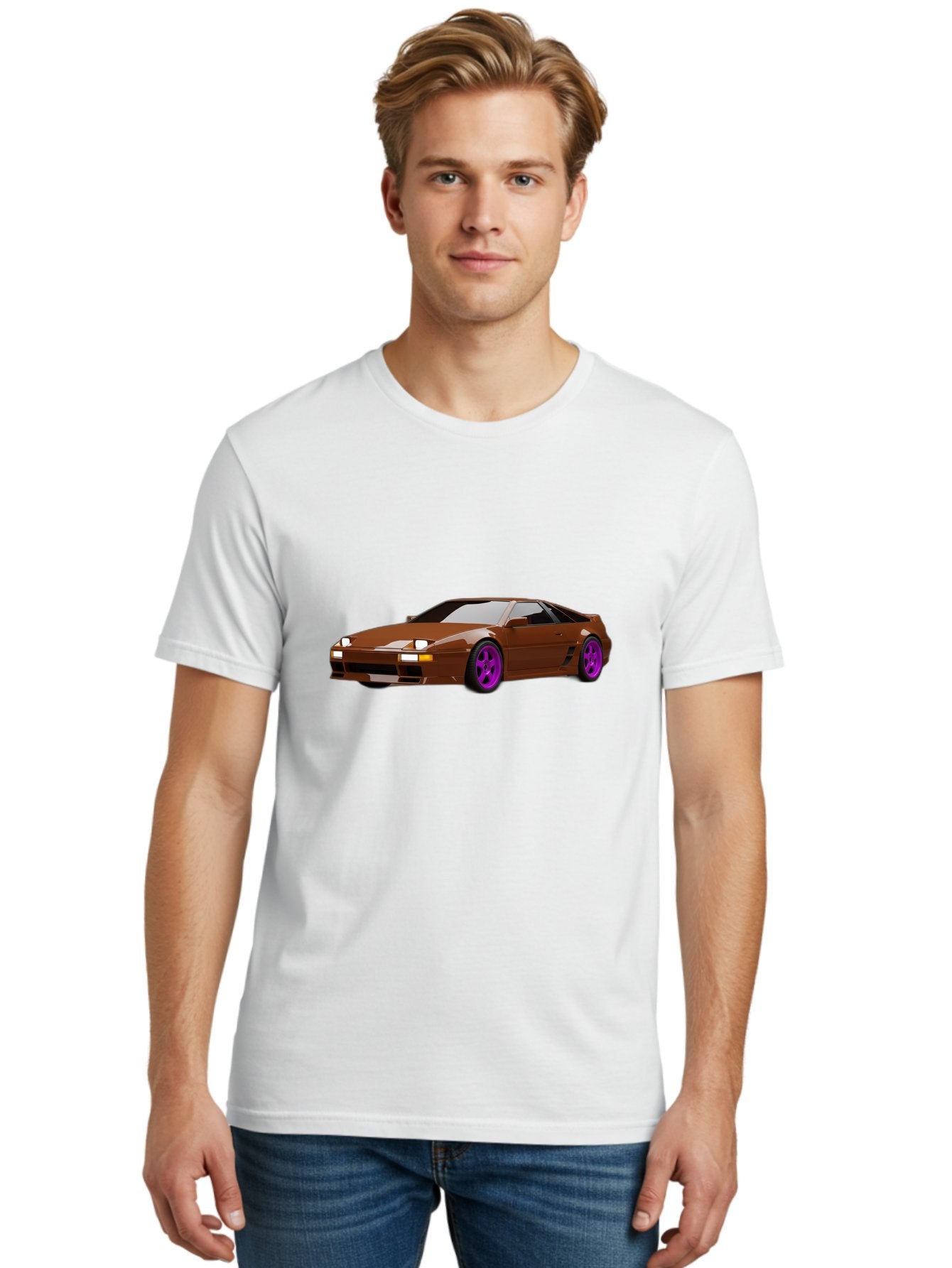 Ferrari-288-Gto-1 Men'S Graphic Tee, 100% Cotton, Comfortable Casual Summer Wear, Machine Washable, Ferrari 288 Gto, Sports Car, Luxury Vehicle, Sleek Design, Brown Finish, Purple Rims, High-Performance, Italian Supercar, Exotic Car Baa669 19