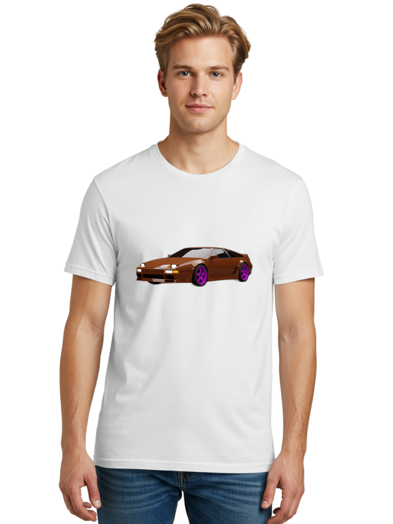 Ferrari-288-Gto-1 Men'S Graphic Tee, 100% Cotton, Comfortable Casual Summer Wear, Machine Washable, Ferrari 288 Gto, Sports Car, Luxury Vehicle, Sleek Design, Brown Finish, Purple Rims, High-Performance, Italian Supercar, Exotic Car Baa669 22