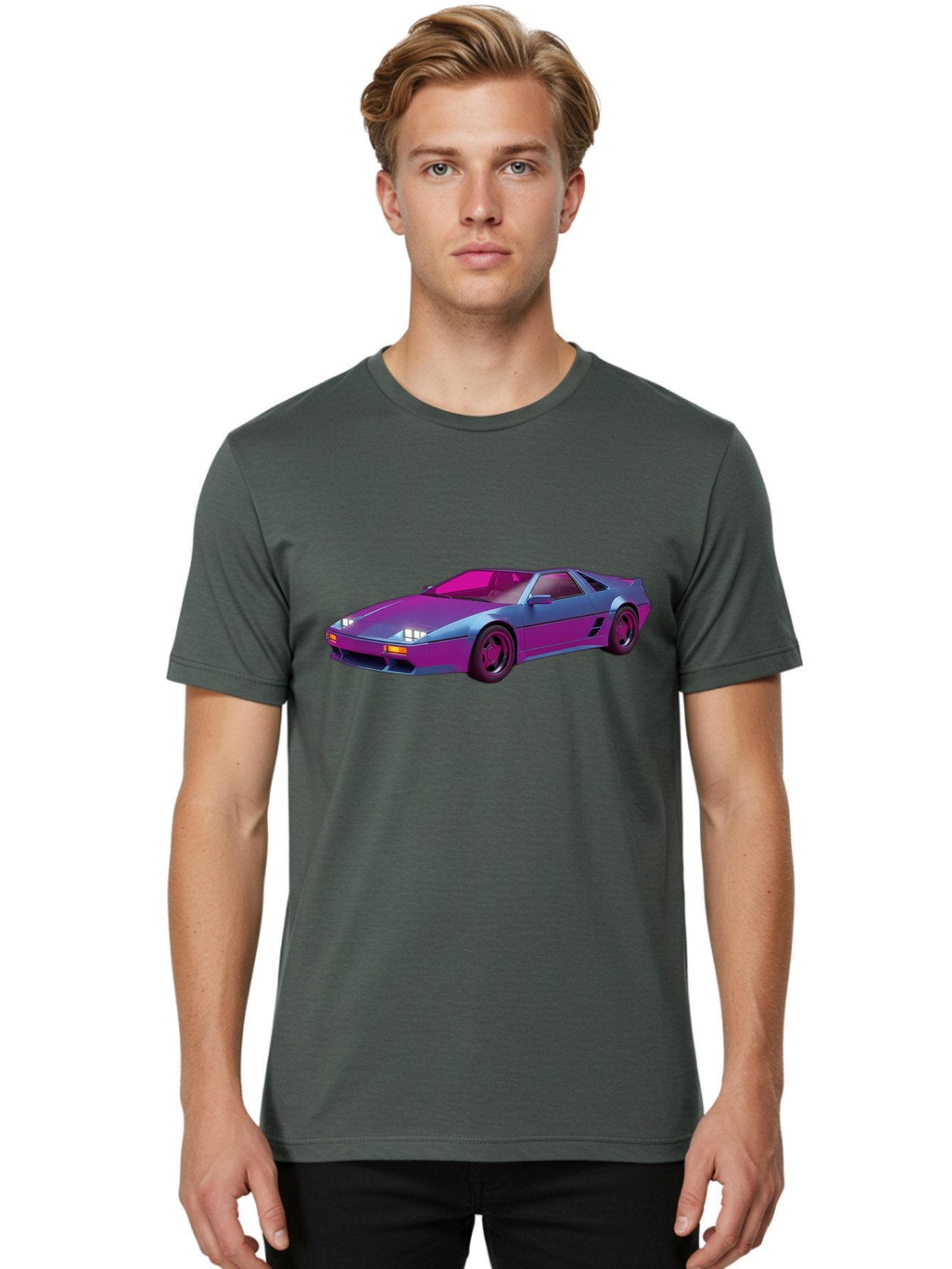 Ferrari-288-Gto Men'S Graphic Tee, 100% Cotton, Comfortable Casual Summer Wear, Machine Washable, Ferrari 288 Gto, Sports Car, Sleek Design, Vibrant Colors, Purple And Pink Gradient, Luxury Vehicle, High-Performance Car, Classic Ferrari Model, Baa670 23