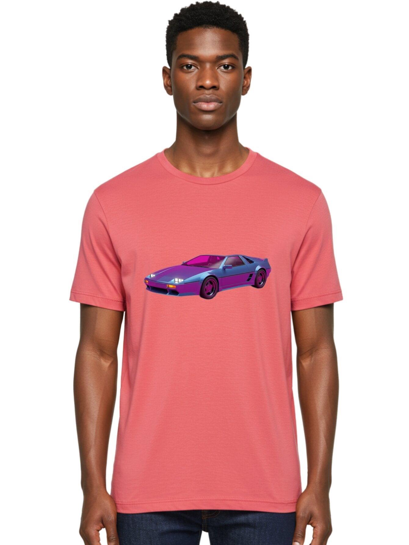 Ferrari-288-Gto Men'S Graphic Tee, 100% Cotton, Comfortable Casual Summer Wear, Machine Washable, Ferrari 288 Gto, Sports Car, Sleek Design, Vibrant Colors, Purple And Pink Gradient, Luxury Vehicle, High-Performance Car, Classic Ferrari Model, Baa670 16
