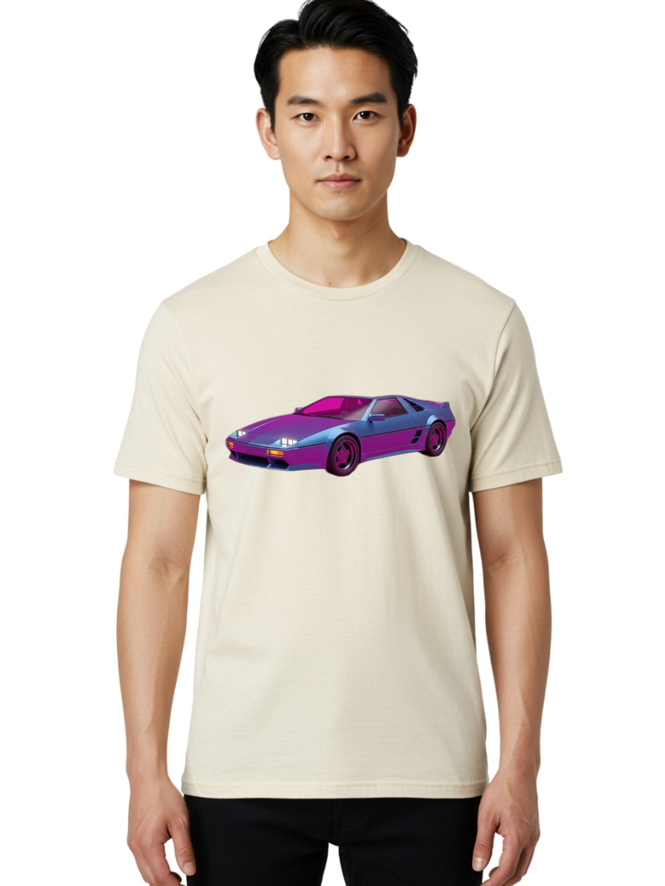 Ferrari-288-Gto Men'S Graphic Tee, 100% Cotton, Comfortable Casual Summer Wear, Machine Washable, Ferrari 288 Gto, Sports Car, Sleek Design, Vibrant Colors, Purple And Pink Gradient, Luxury Vehicle, High-Performance Car, Classic Ferrari Model, Baa670 17