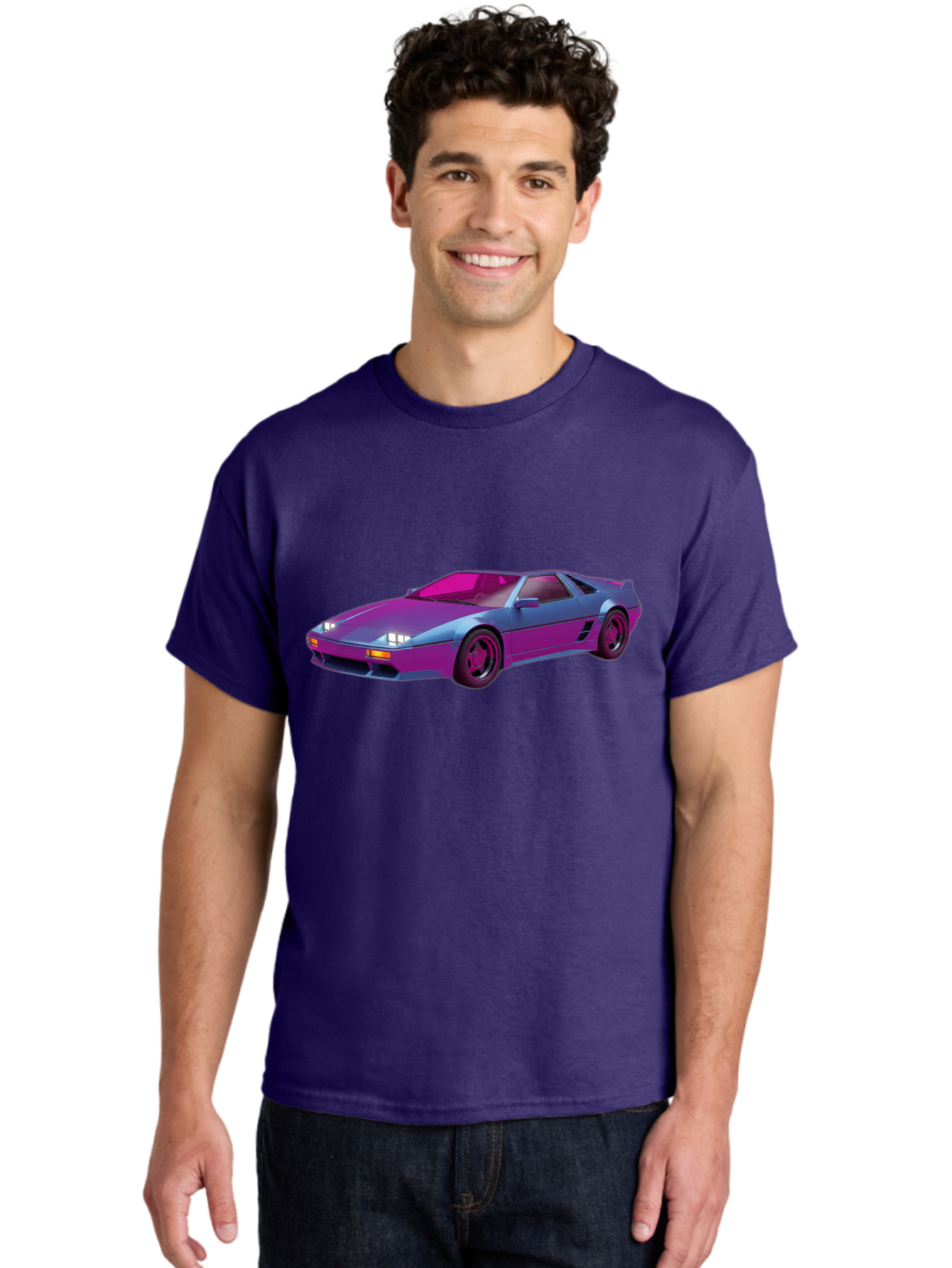 Ferrari-288-Gto Men'S Graphic Tee, 100% Cotton, Comfortable Casual Summer Wear, Machine Washable, Ferrari 288 Gto, Sports Car, Sleek Design, Vibrant Colors, Purple And Pink Gradient, Luxury Vehicle, High-Performance Car, Classic Ferrari Model, Baa670 10